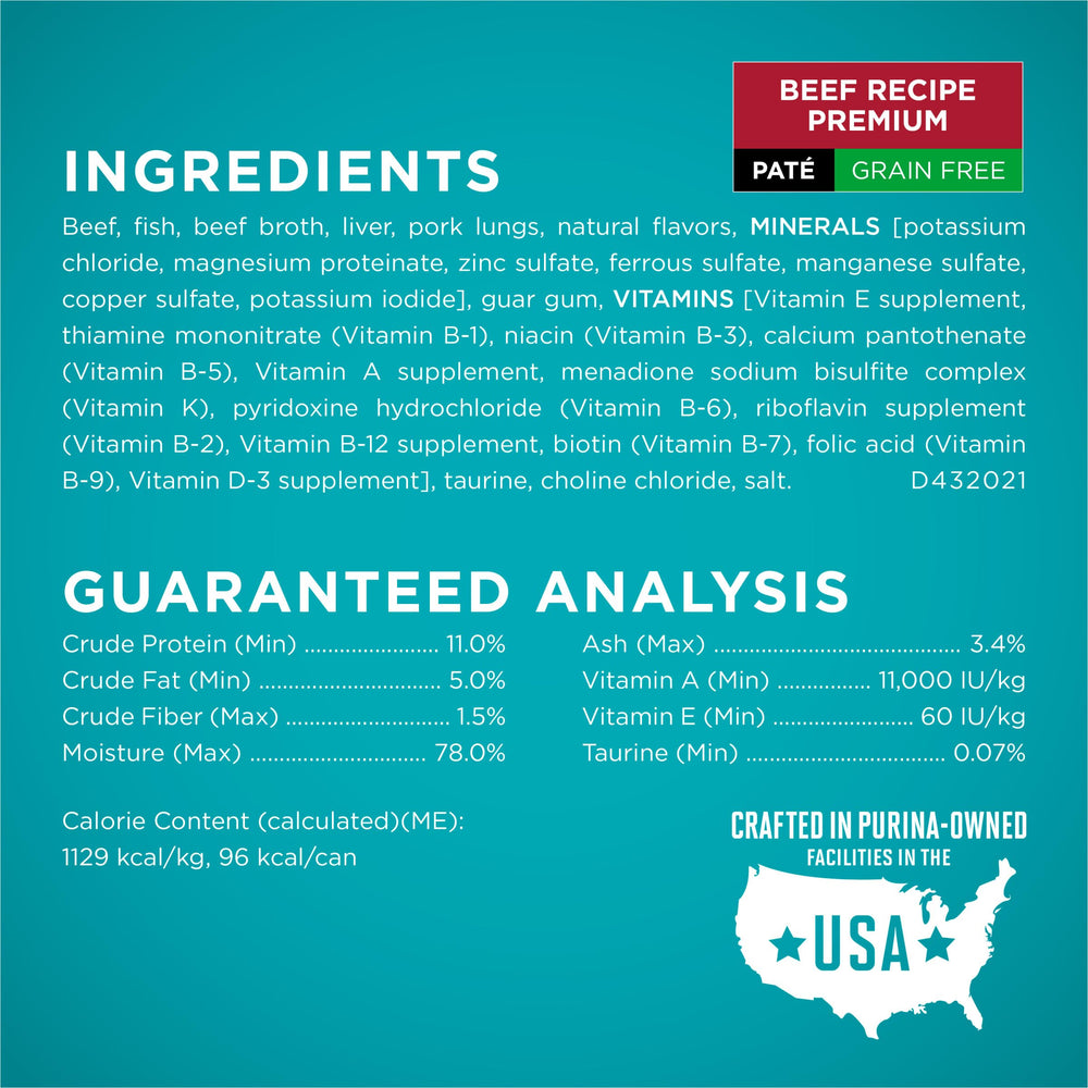 Purina ONE pâté sans grains boeuf avec ouverture à pression, service rapide