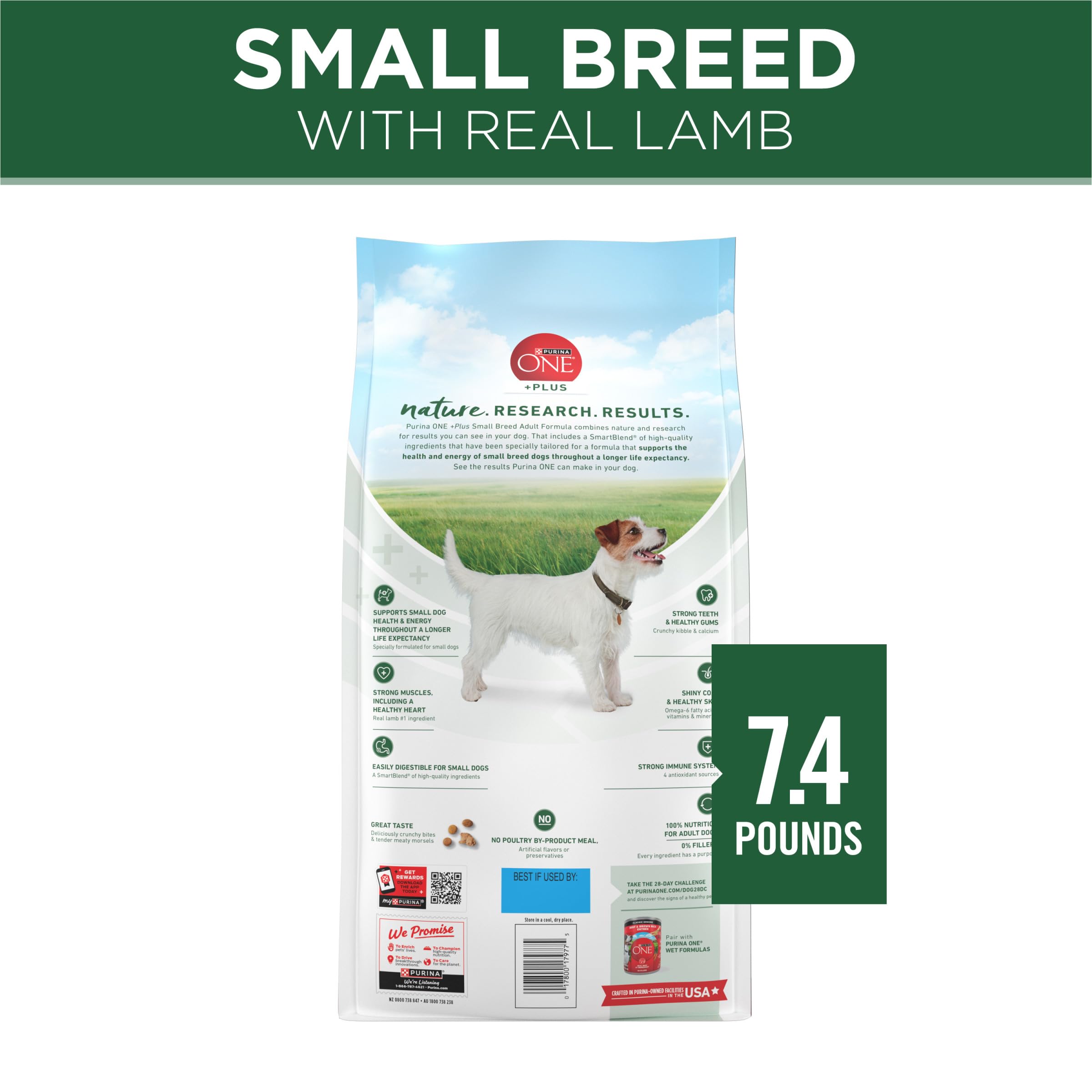 Purina ONE Petite Race, croquants et morceaux tendres stimulent l'appétit.