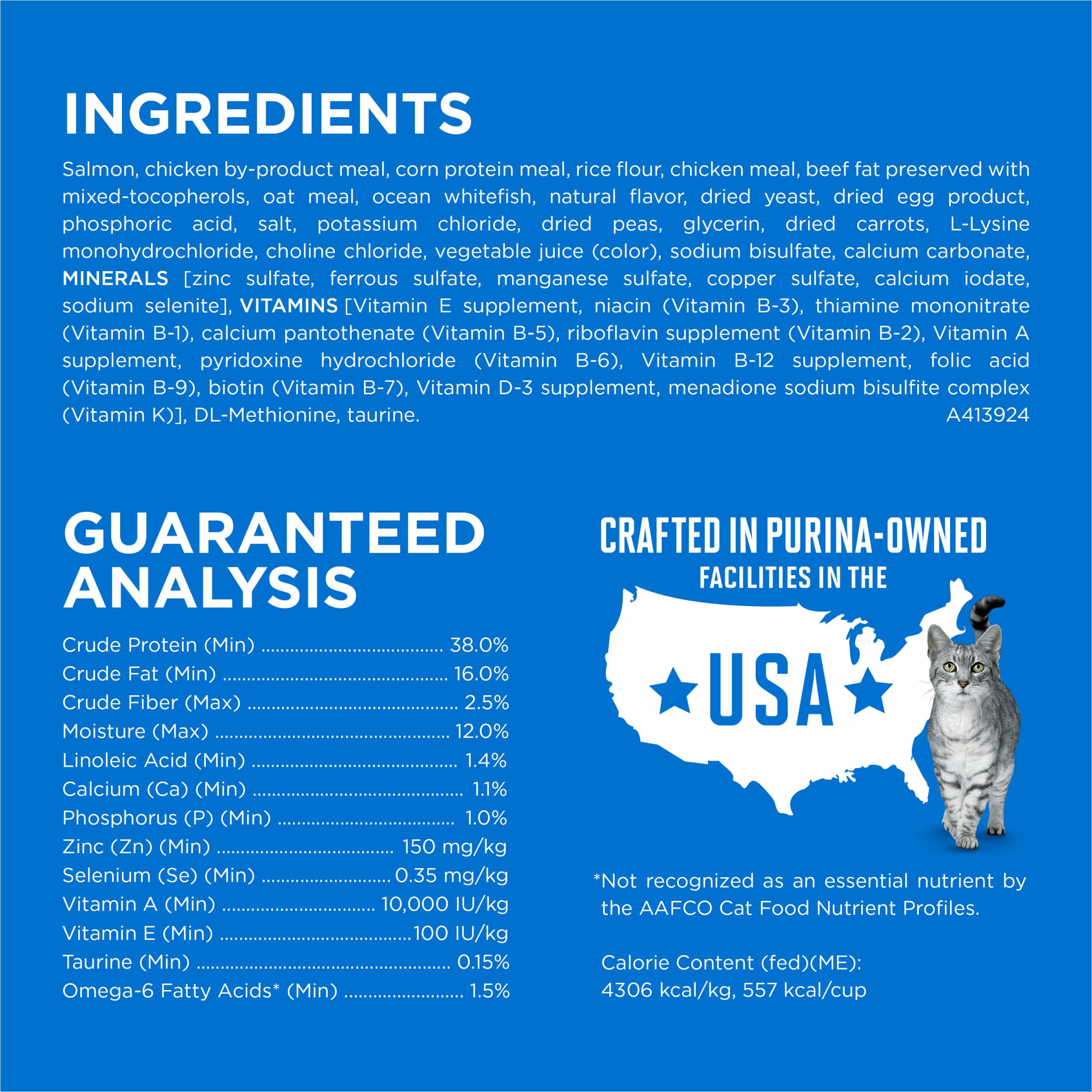 Oméga-6 inclus dans Purina ONE Plus Haute Protéine soutenant peau et pelage.