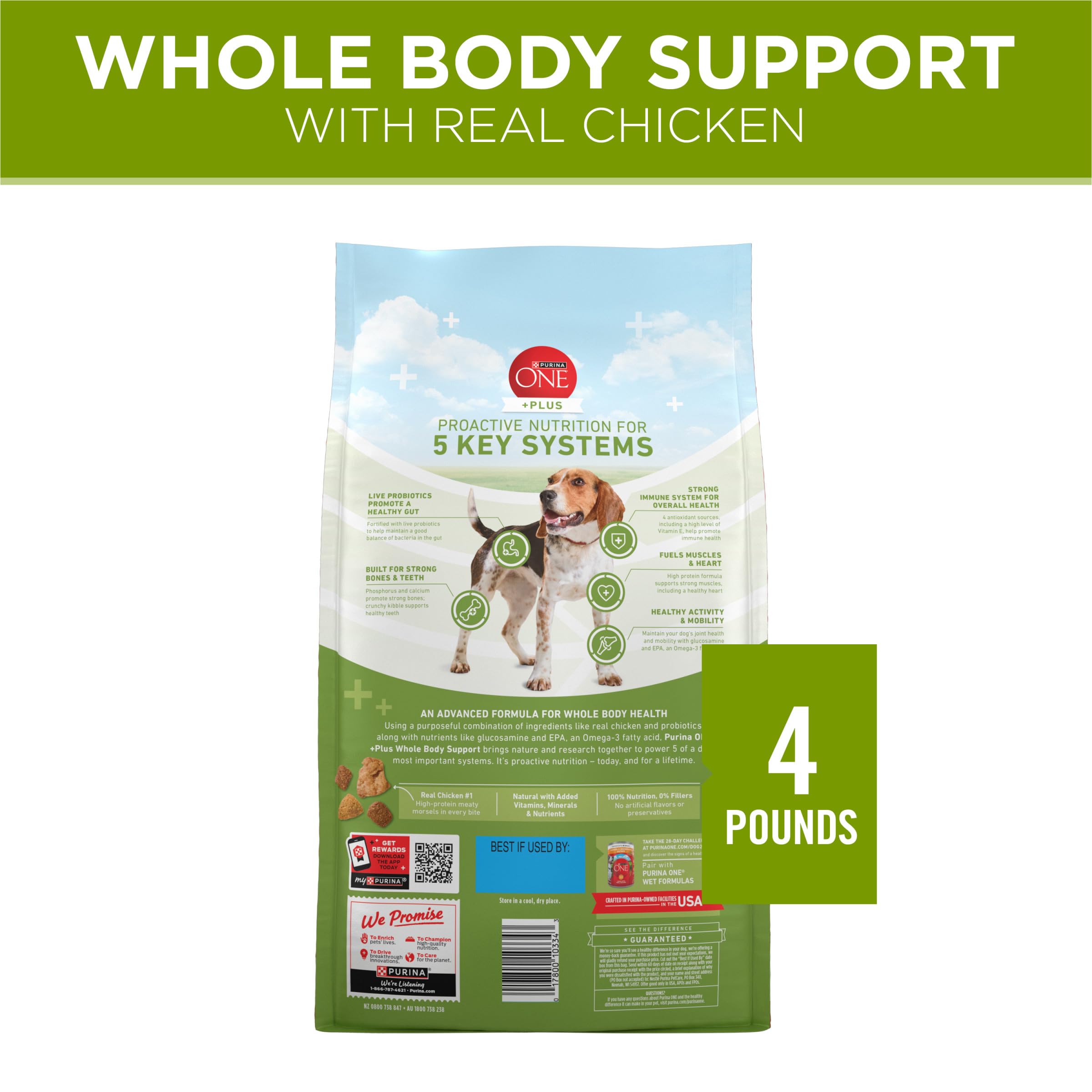 Purina ONE Plus sans colorants ni conservateurs artificiels.