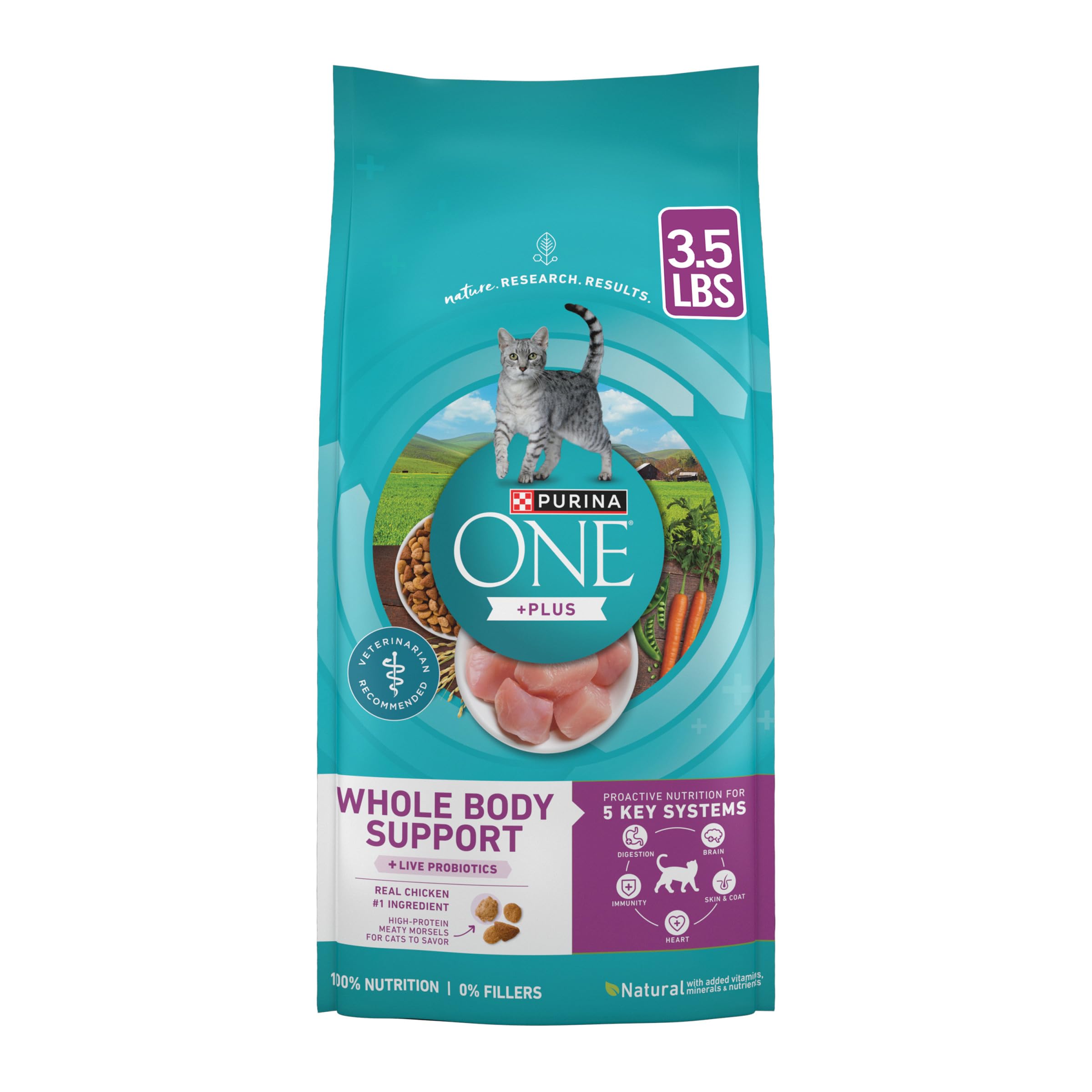 Purina ONE Plus croquettes poulet soutiennent le corps et le bien‑être quotidien