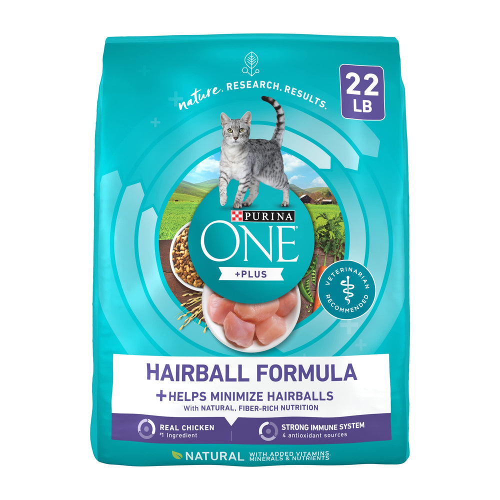 Purina ONE – sac boule de poil 22 livres, prêt pour le contrôle des boules de poil.