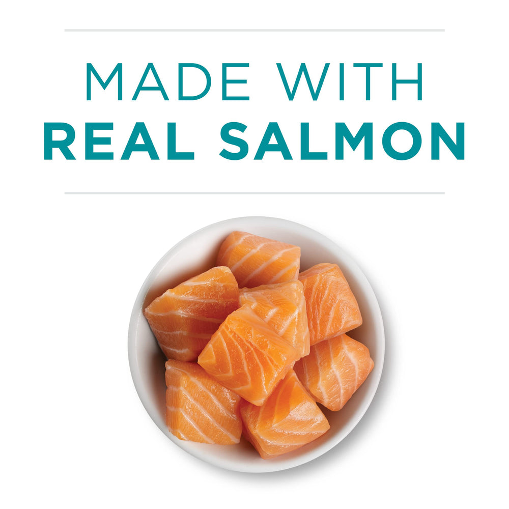 Purina ONE saumon réel et protéines soutenant les muscles.