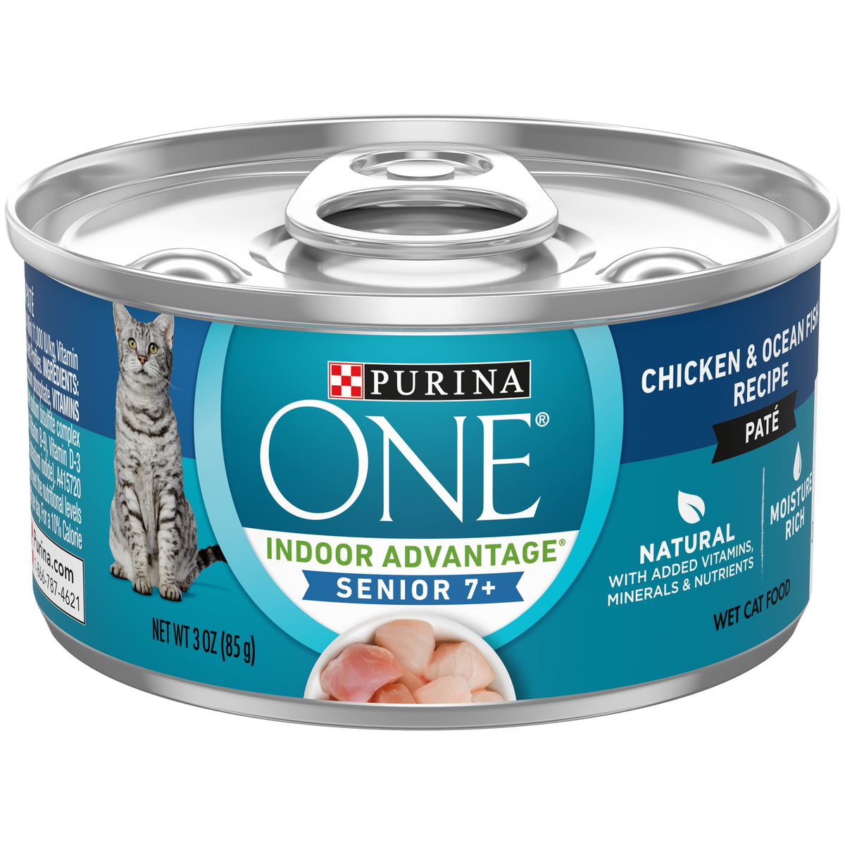 Purina ONE Senior Pâté en boîte, pratique pour les repas et l'hydratation.