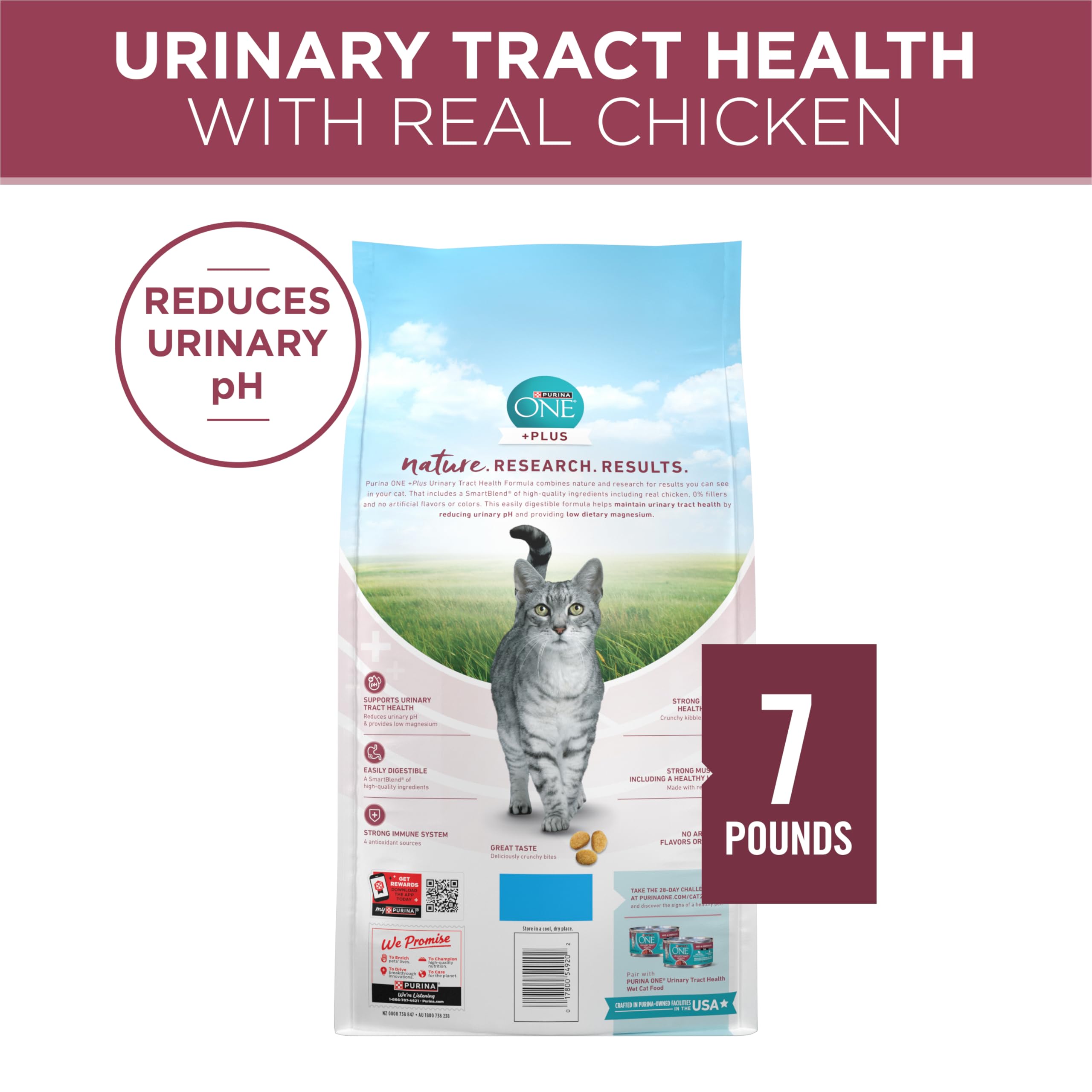 Purina ONE texture croquante rend le repas plus appétissant.