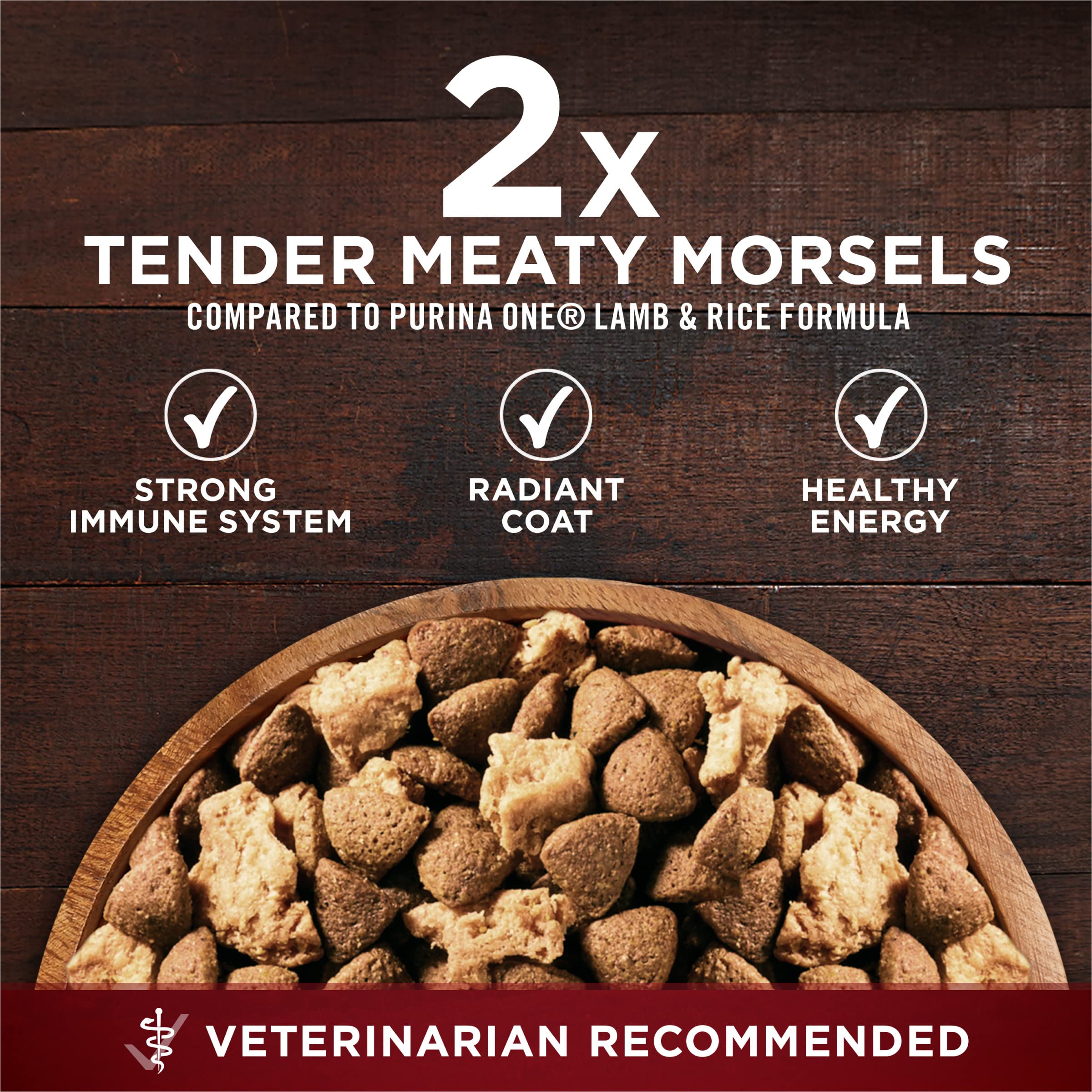 Purina One True Instinct Poil Peau Sain, manteau lumineux et peau équilibrée.
