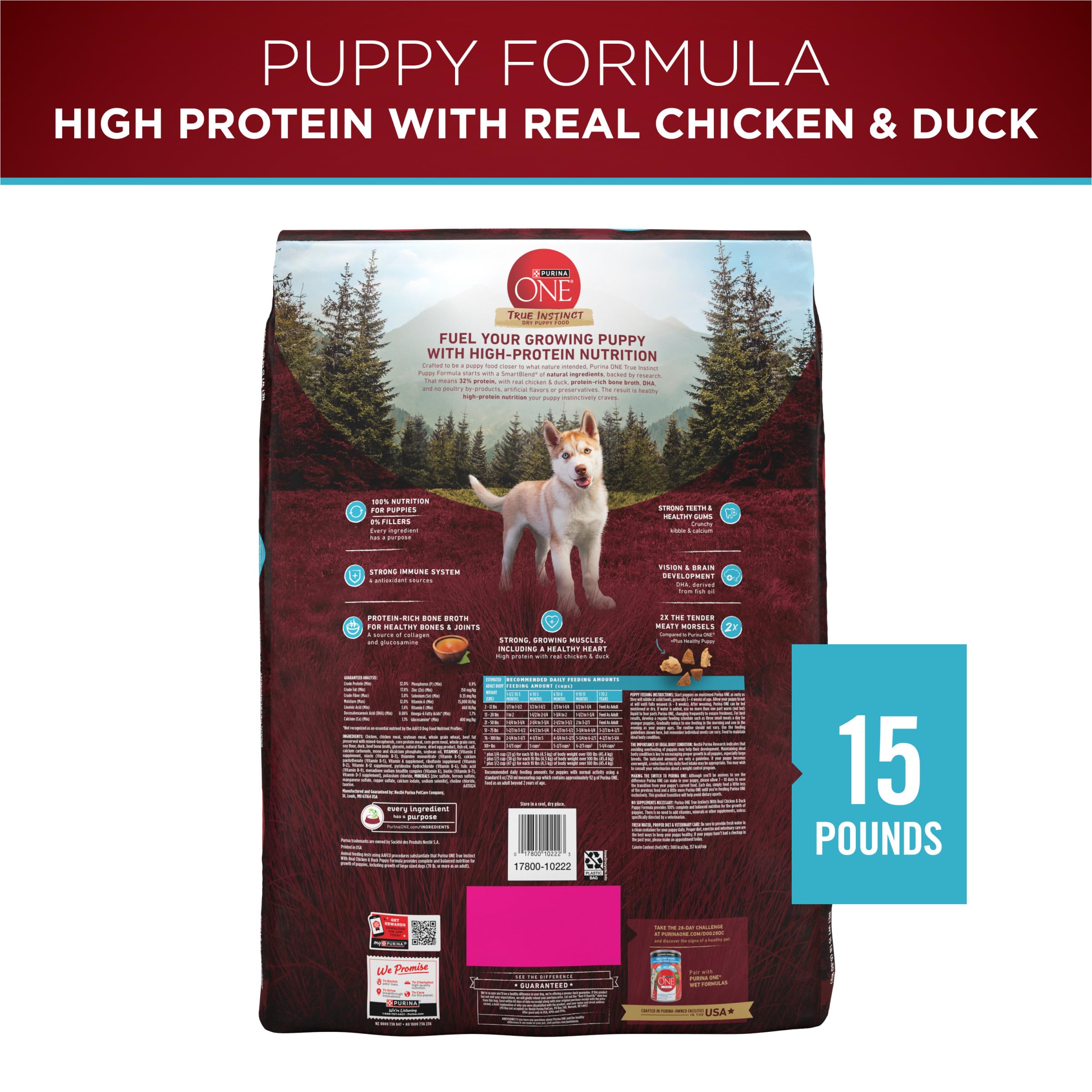 Purina ONE True Instinct chiot: sans arômes artificiels ni conservateurs.