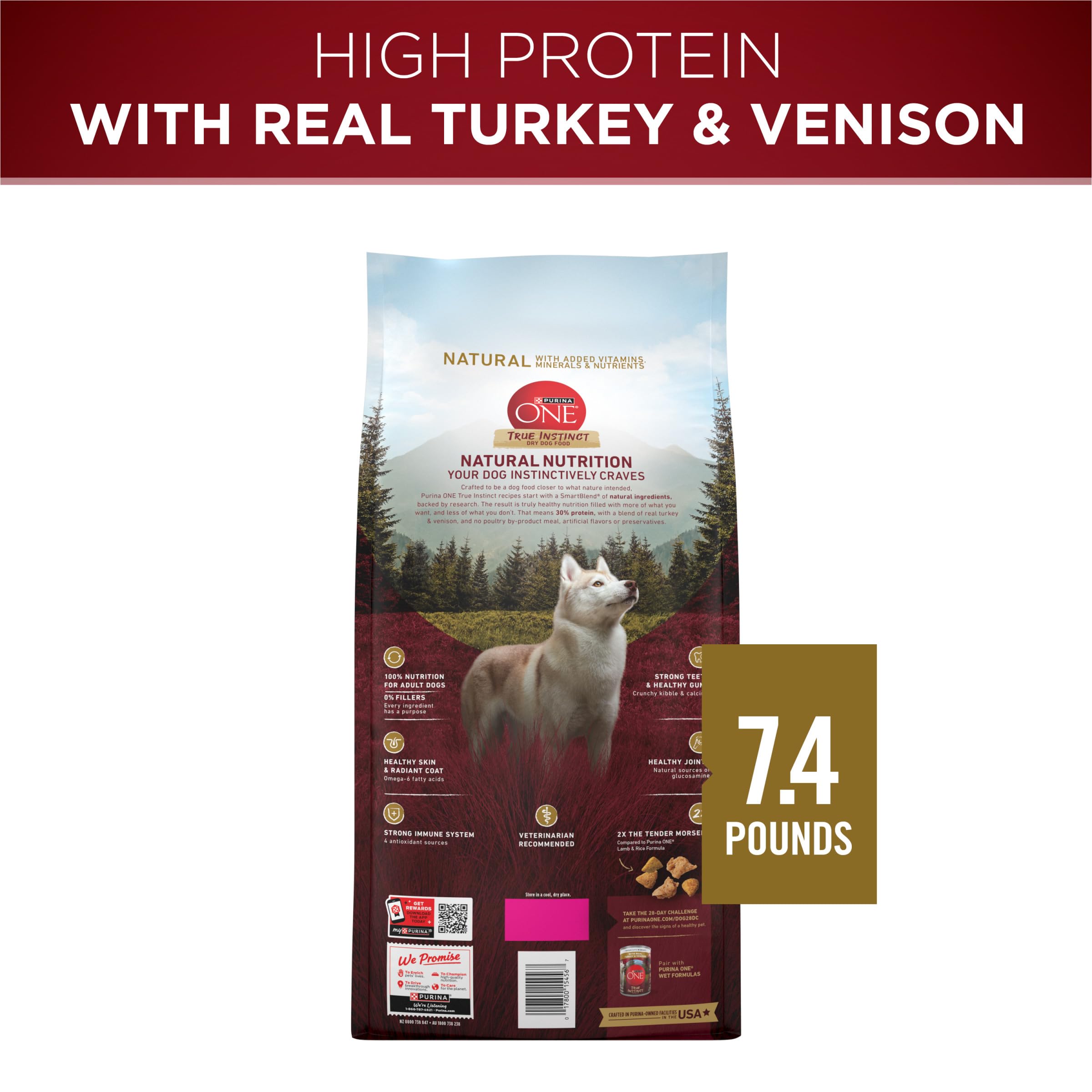 Usage quotidien facile pour chien adulte avec Purina One.