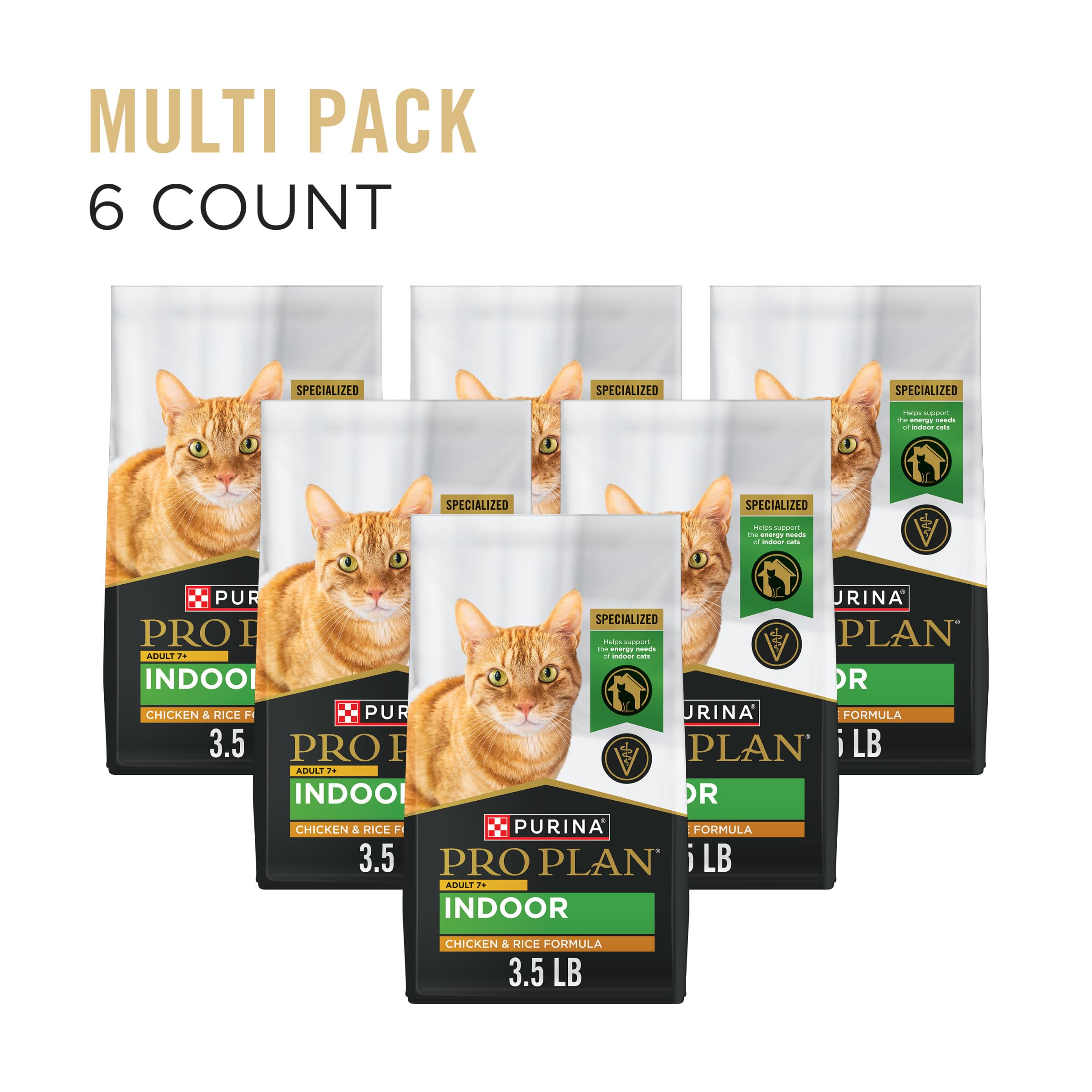 Chat observant Purina Pro Plan Intérieur, énergie et digestion potentielles.