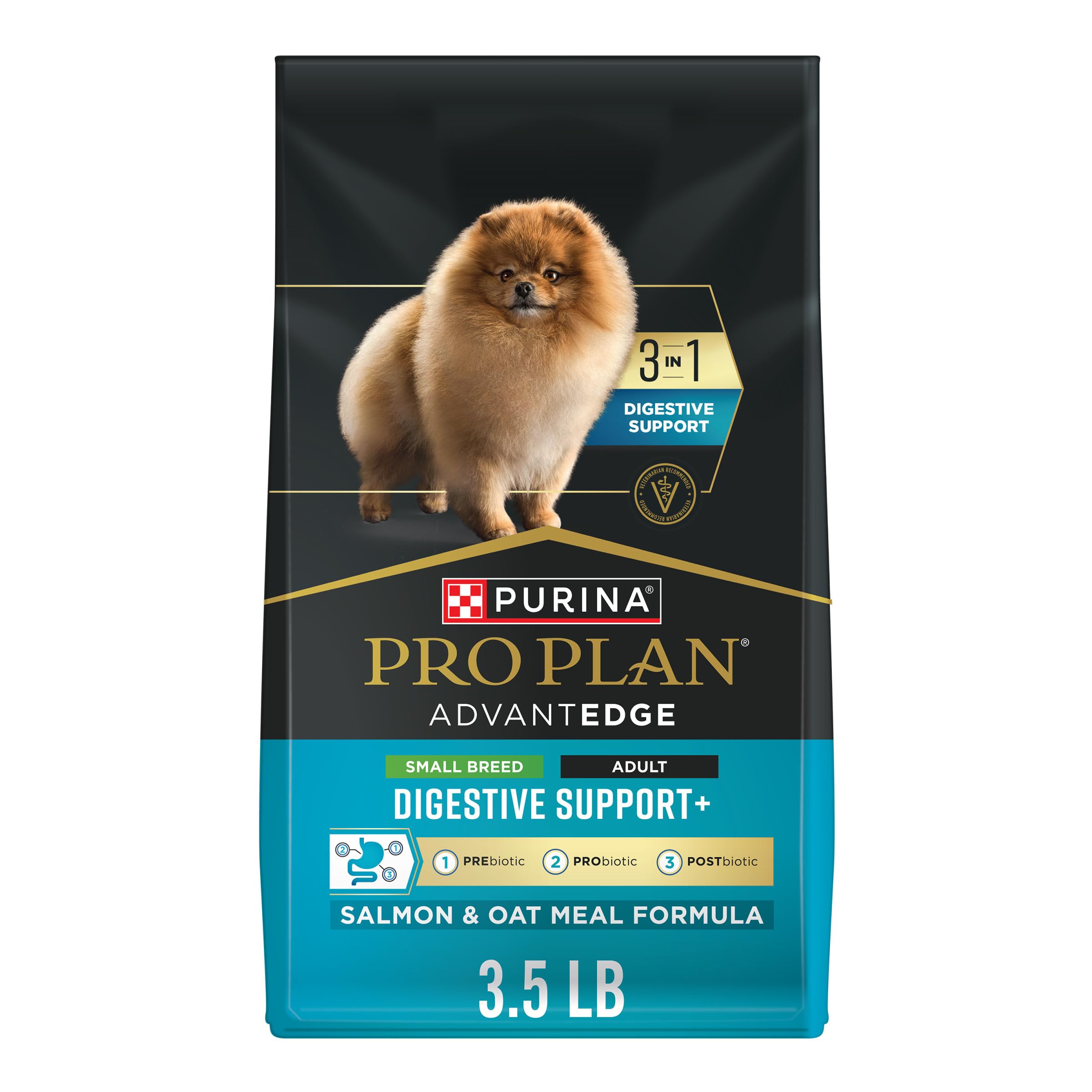 Purina Pro Plan AdvantEDGE saumon et avoine, sac 3,5 lb, soutien digestif potentiel pour petits chiens