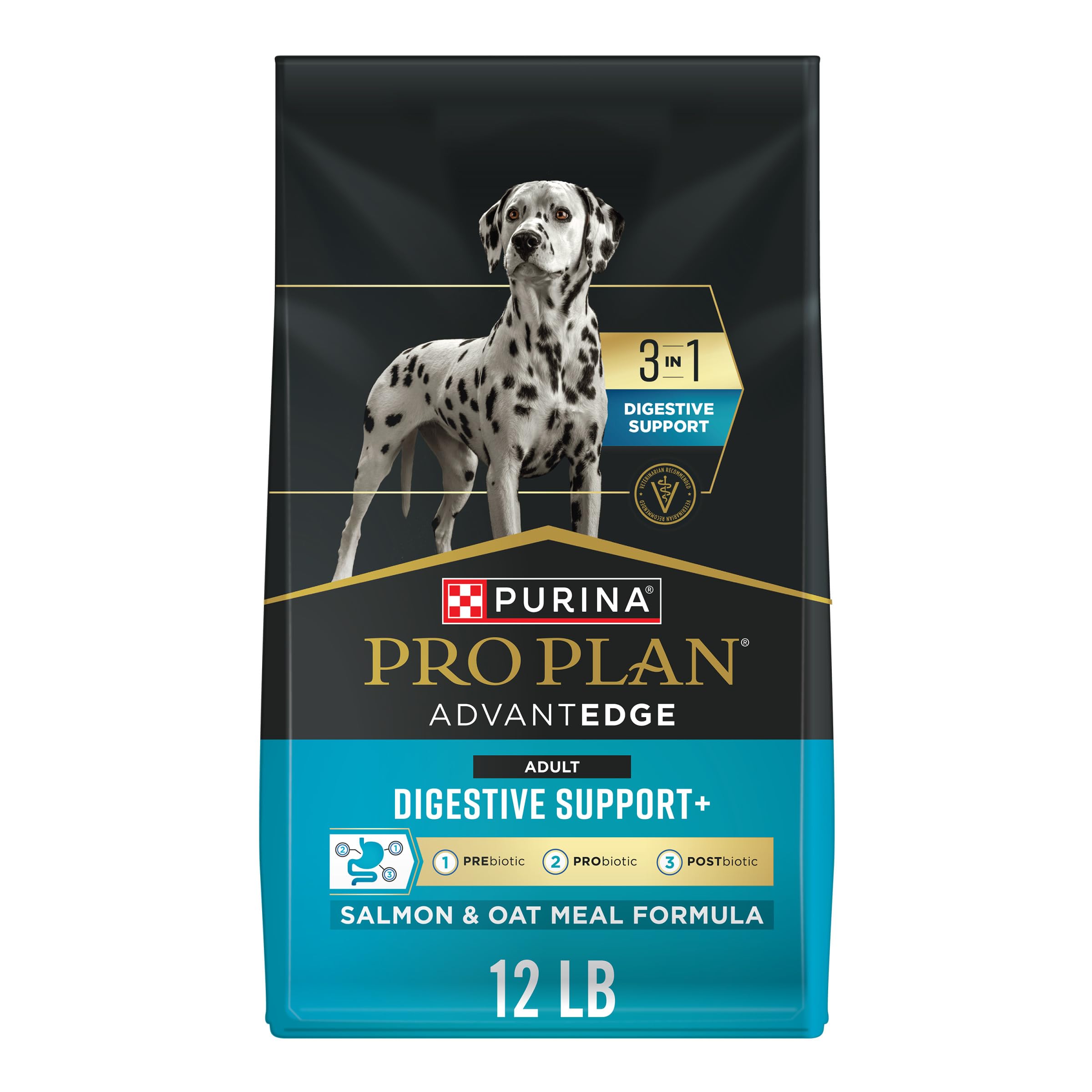 Purina Pro Plan AdvantEDGE digestif saumon-avoine: premier ingrédient saumon pour digestion douce.