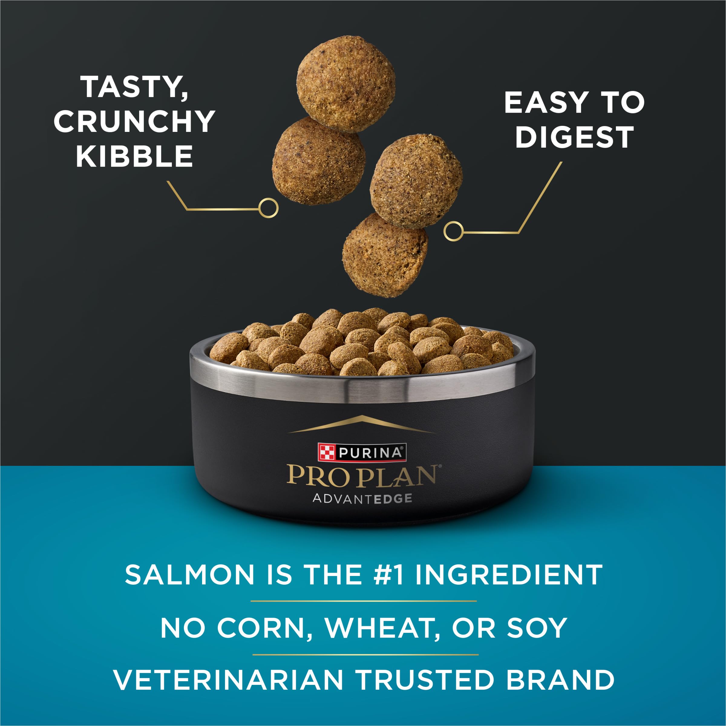 Purina Pro Plan AdvantEDGE: texture des croquettes avec flocons d'avoine faciles à digérer.