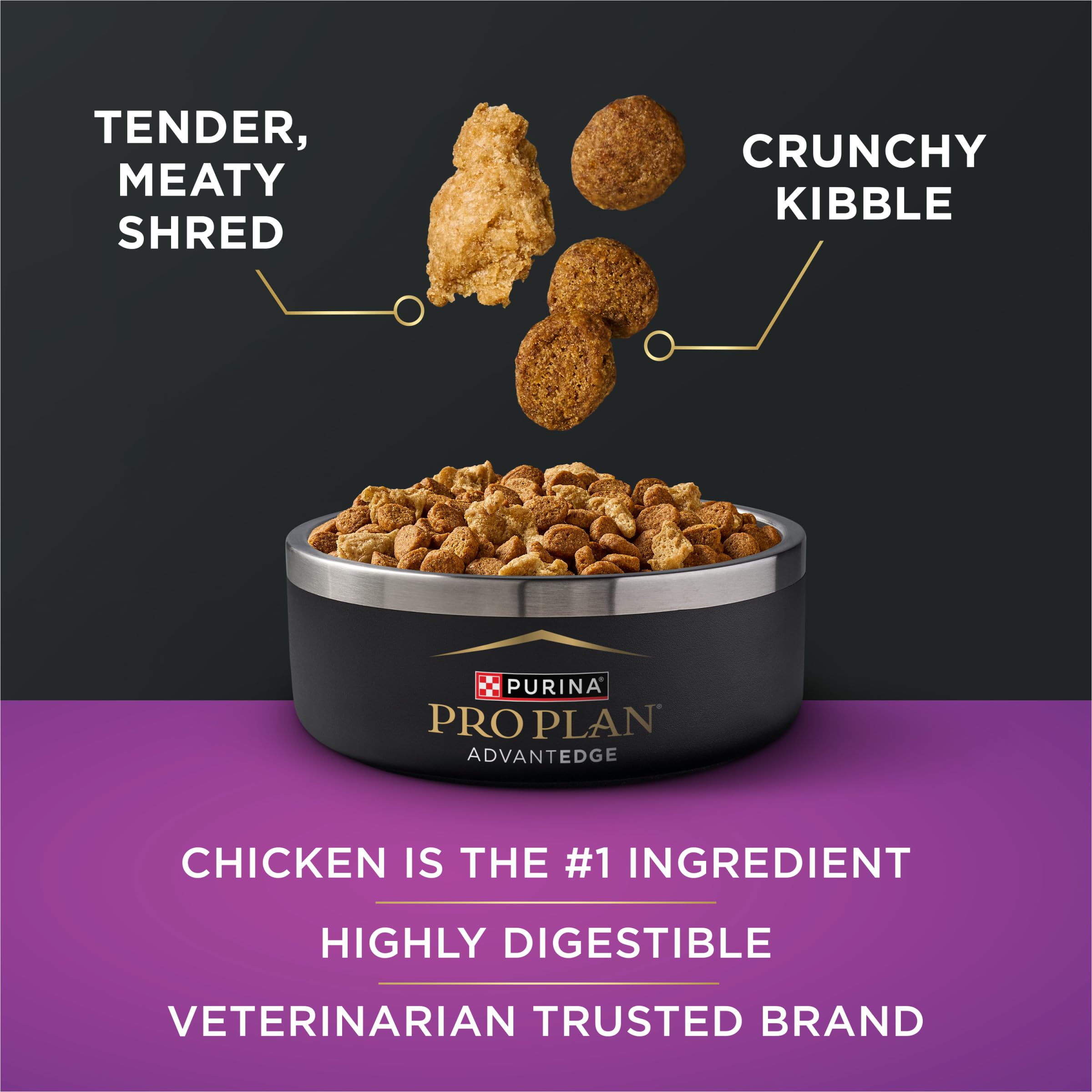 Purina Pro Plan AdvantEDGE texture croquettes et morceaux — stimulation appétit