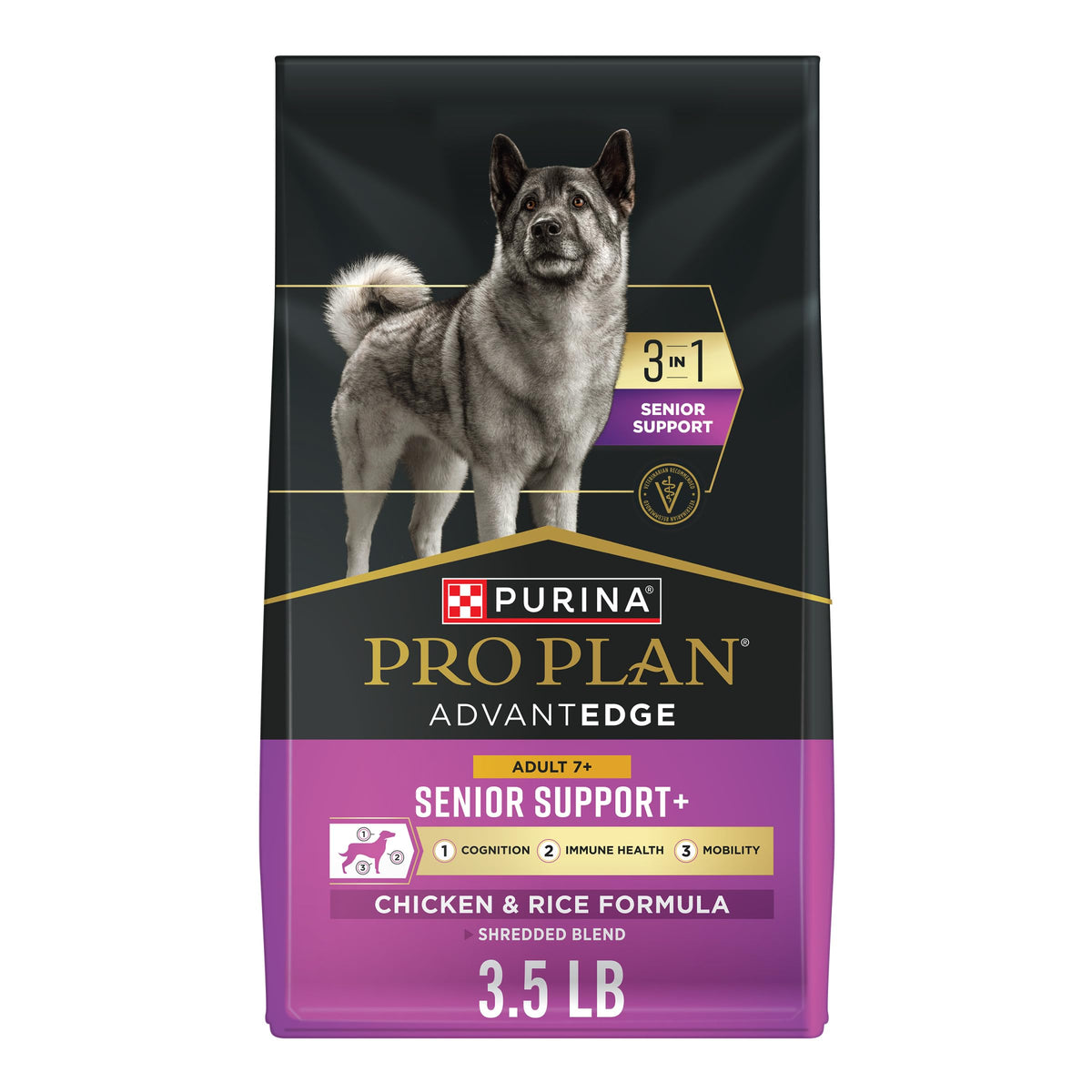 Purina Pro Plan AdvantEDGE Senior, sac alimentation sèche poulet riz, soutien digestif.