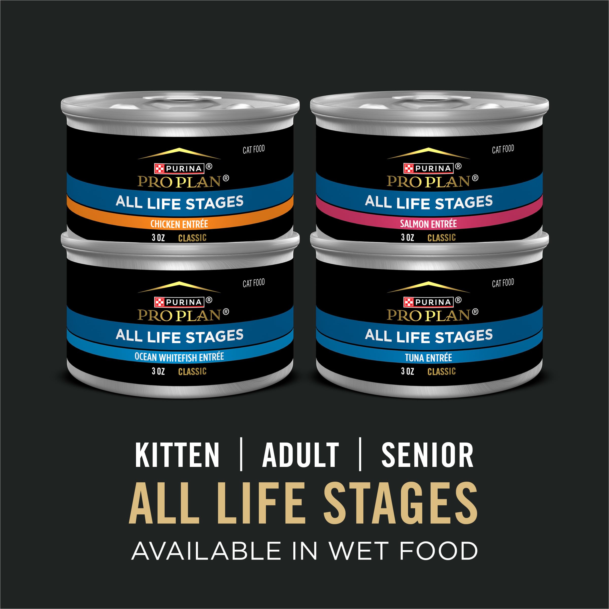 Purina Pro Plan All Life Stages foyer multi-chats, alimentation commune.