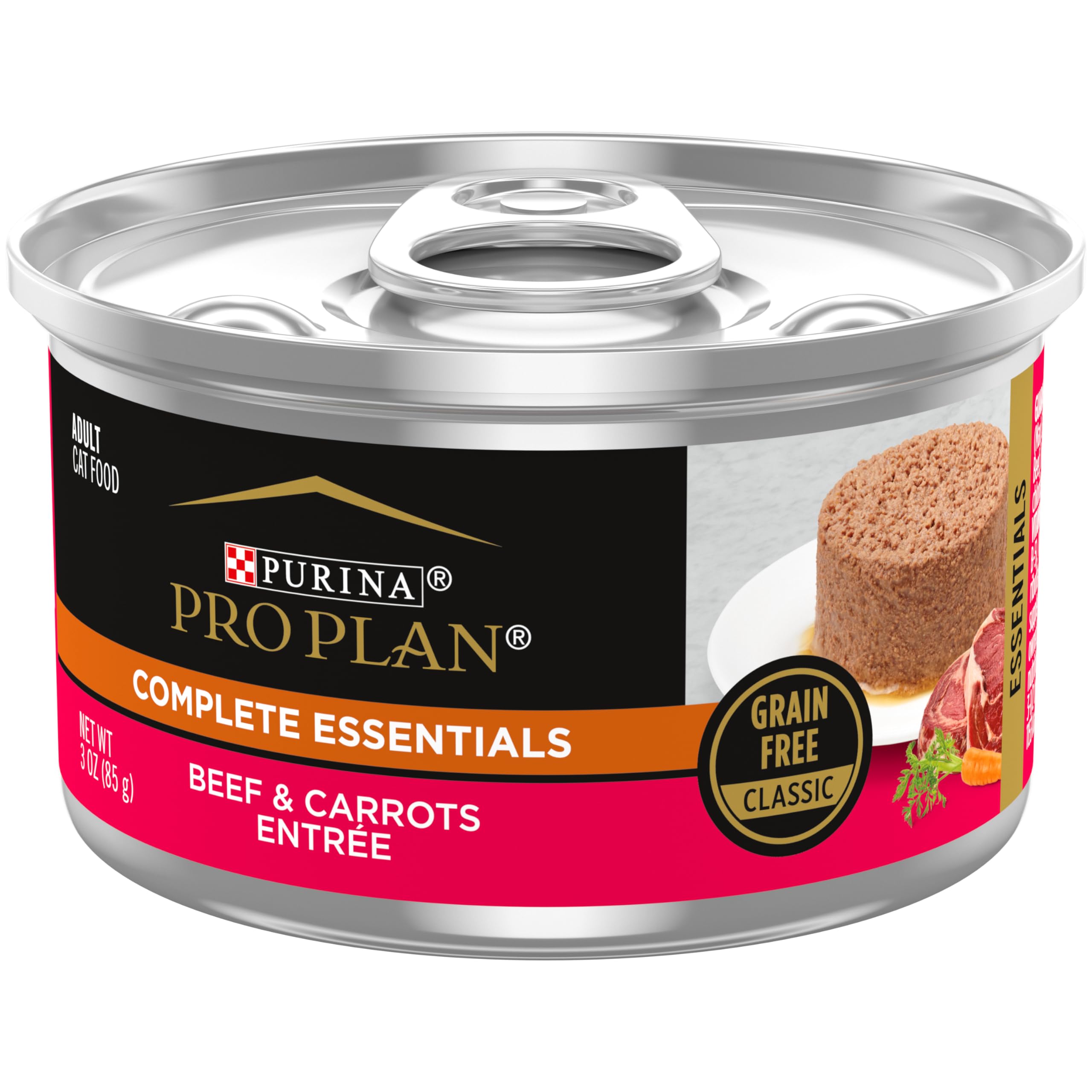 Purina Pro Plan Boeuf et Carottes Pâté – texture onctueuse pour chat adulte.