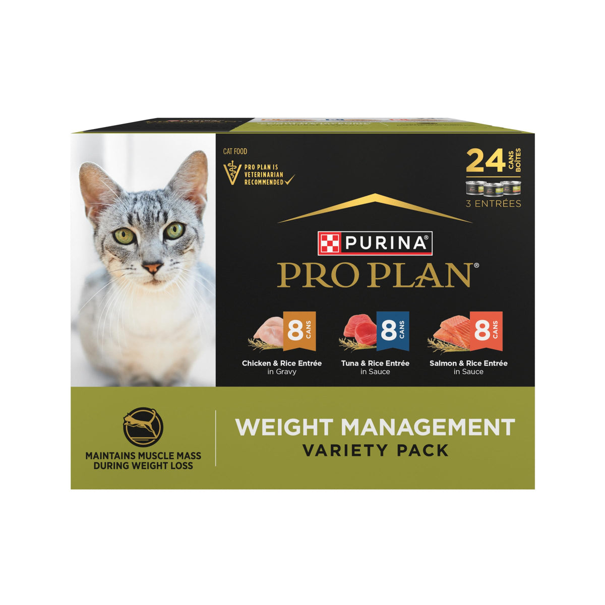 Purina Pro Plan Chat Adulte – emballage 24 boîtes, gestion potentielle du poids