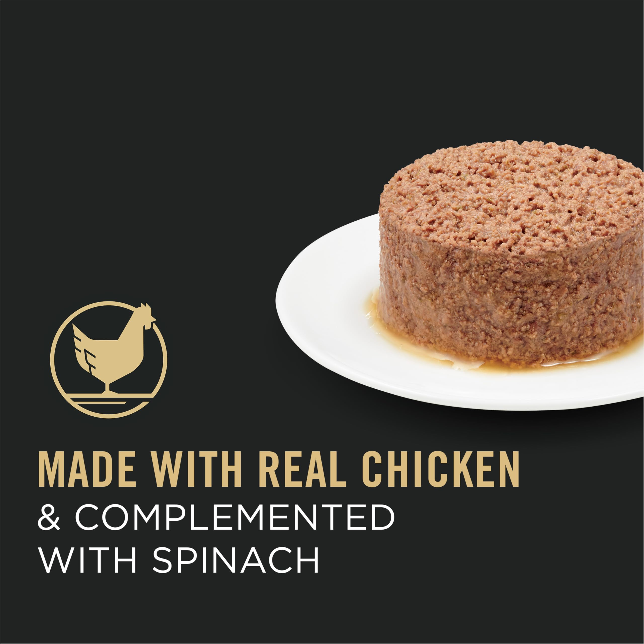 Purina Pro Plan Chat – pâté au poulet et épinards, antioxydants pour immunité naturelle.