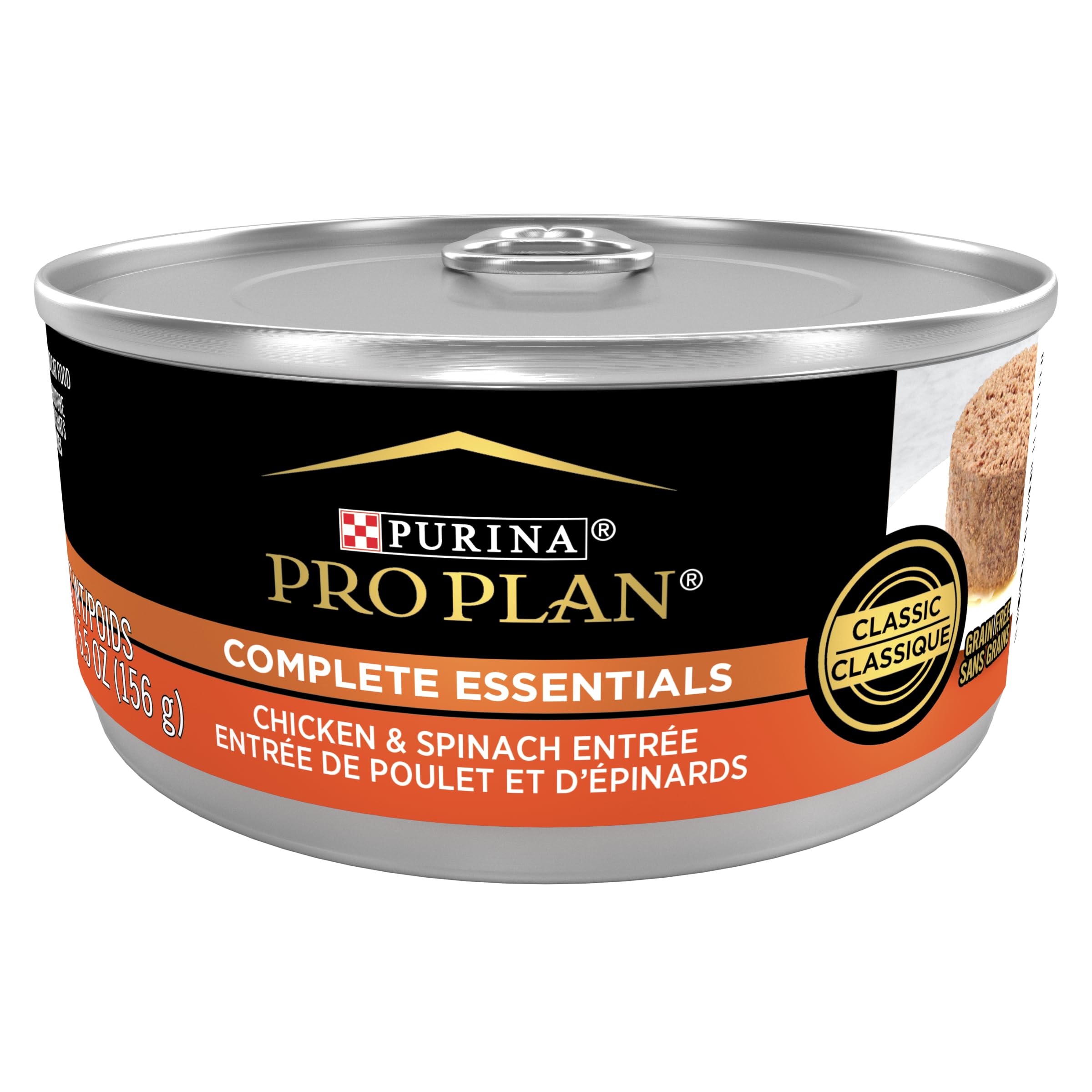 Purina Pro Plan Chat – pâté poulet et épinards, texture onctueuse pour repas appétissant.