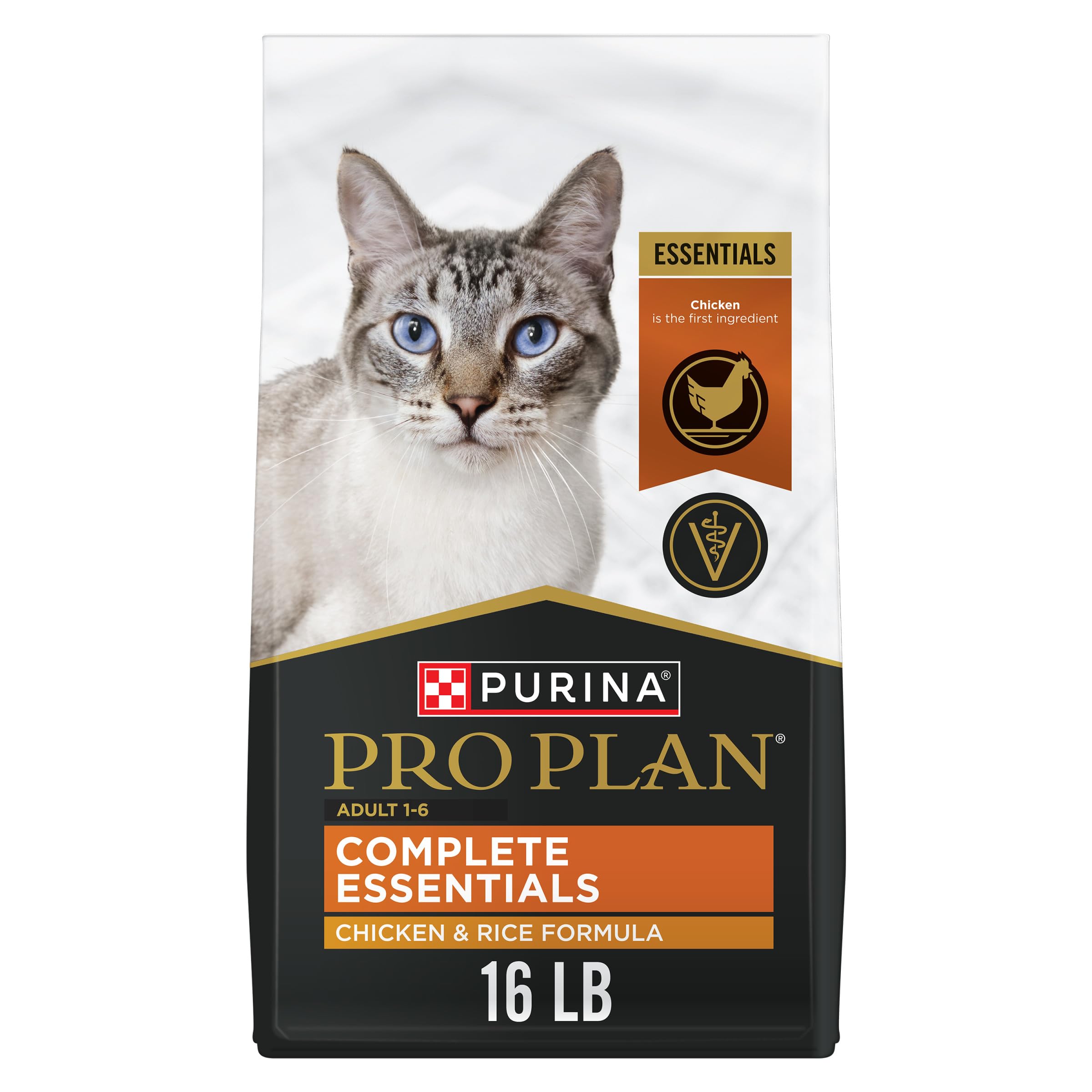 Purina Pro Plan Chat, sac de 16 lb, haute protéine et poulet.