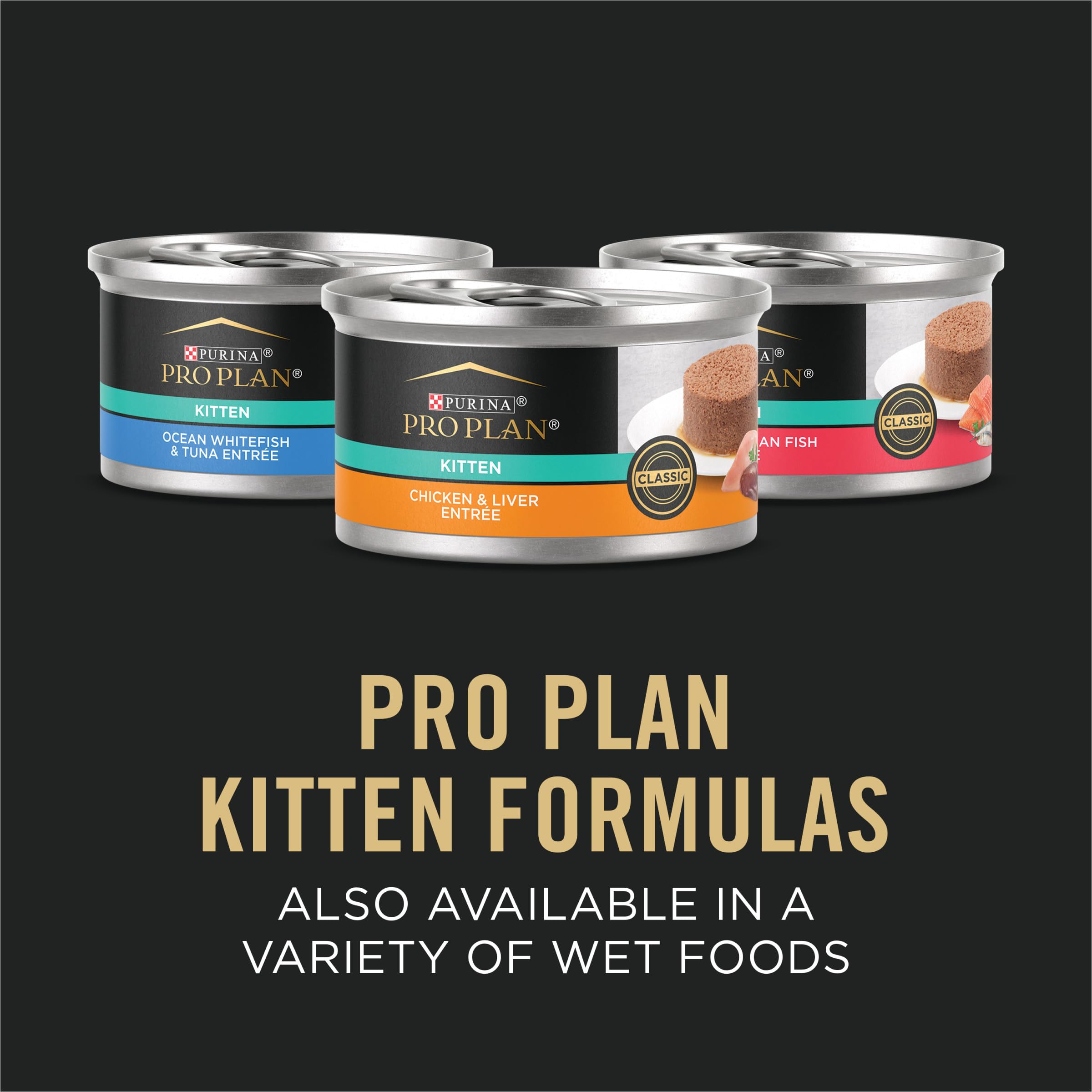 Purina Pro Plan Kitten ingrédients de haute qualité pour une nutrition équilibrée.