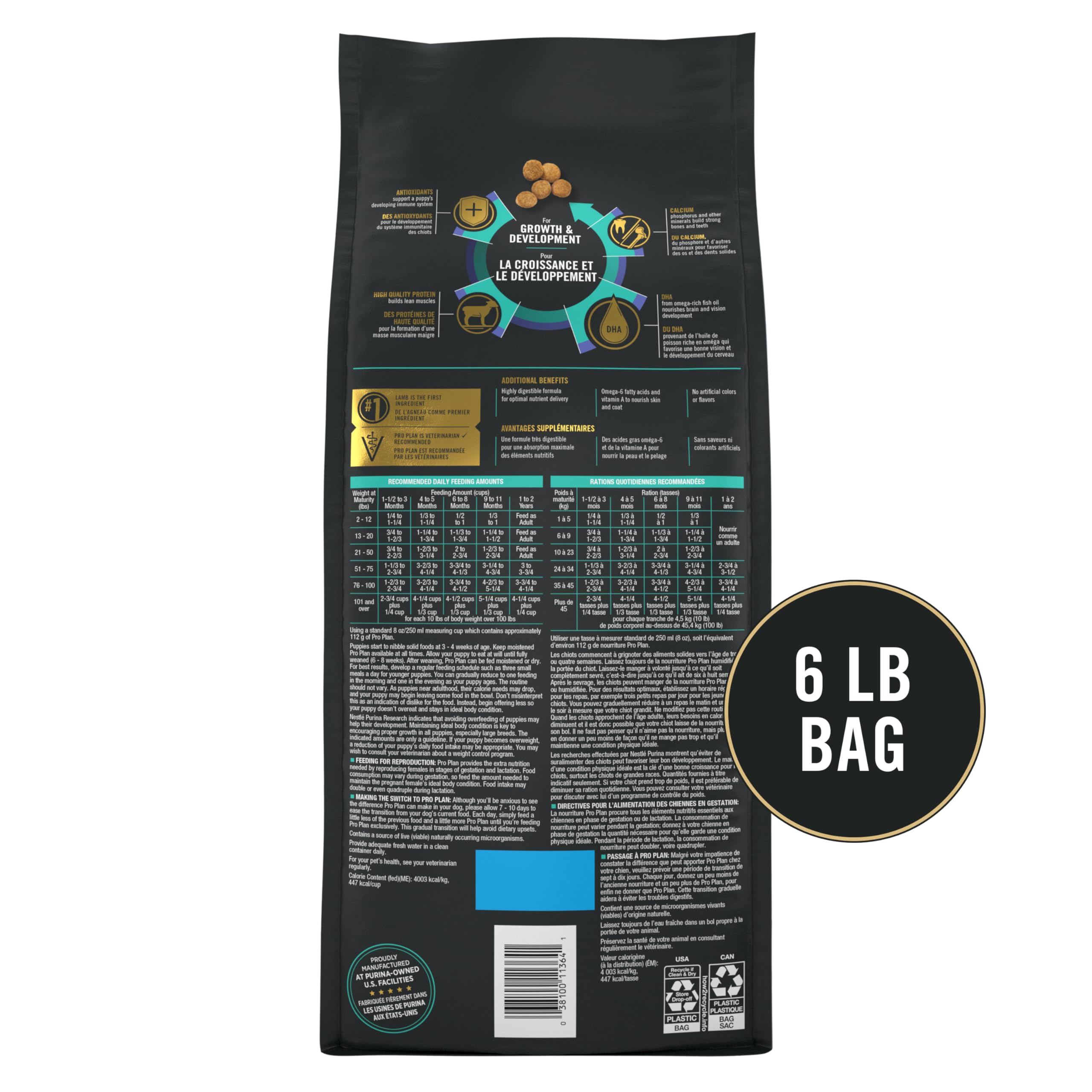 Purina Pro Plan chiot annee-premier: nutrition équilibrée pour le premier âge.