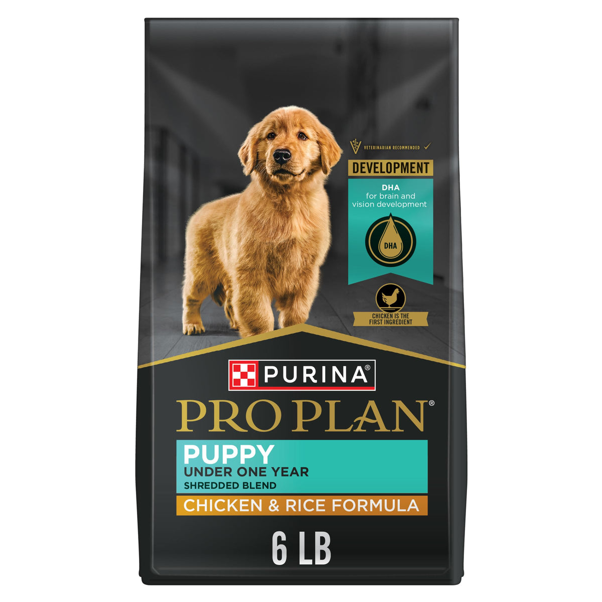 Purina Pro Plan Chiot haute-protéine, croquant et tendre poulet-riz pour chiot.