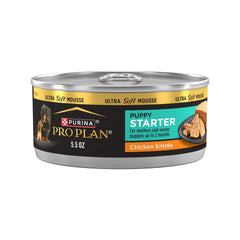 Purina Pro Plan chiots mousse poulet entree boites 24 texture appetissante