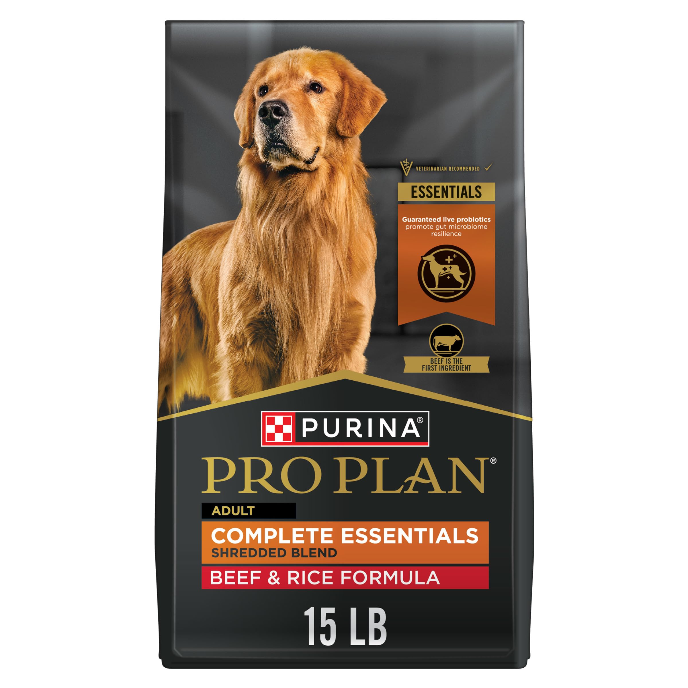 Purina Pro Plan Complete Essentials croquettes boeuf et riz, texture croquante et tendre pour chien