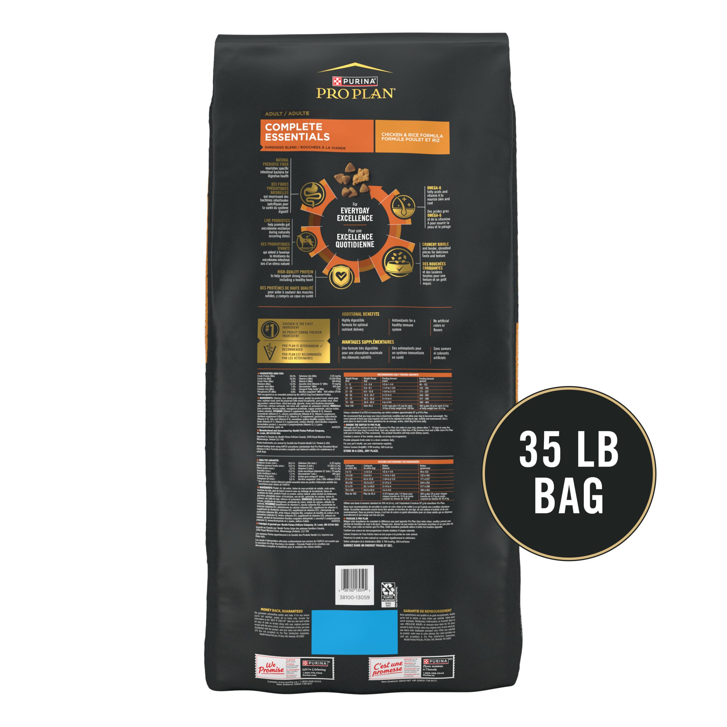 Purina Pro Plan Complete Essentials texture croquettes et morceaux stimulants l'appétit.