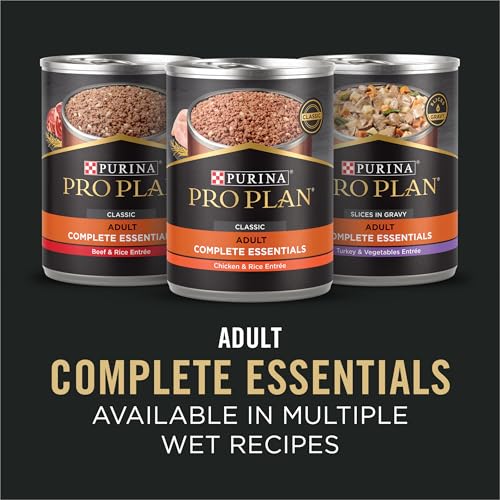 Purina Pro Plan Complete Essentials alimentation quotidienne pour chiens adultes.