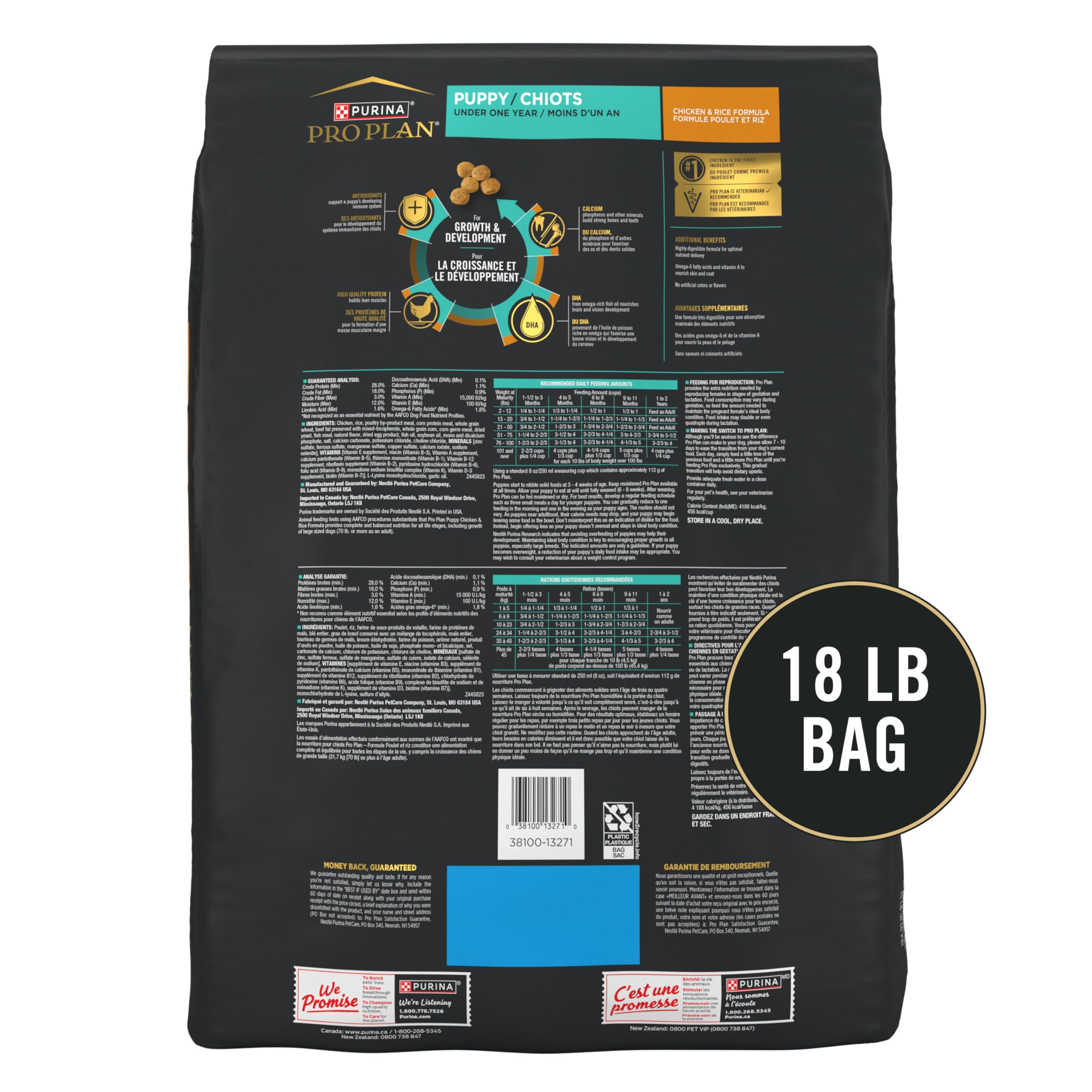 Purina Pro Plan croquettes croustillantes poulet et riz — appétit et concentration