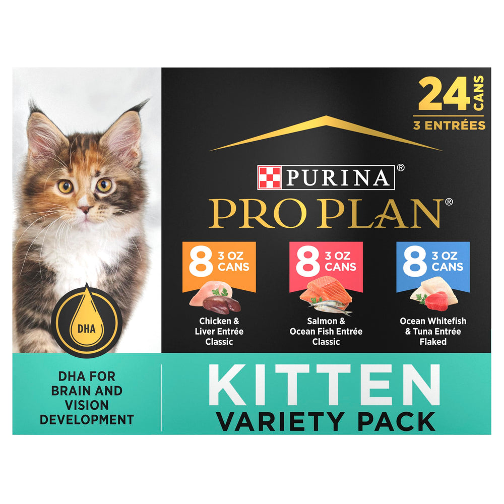 Purina Pro Plan Développement Chaton Favoris – conserve poulet pâté pour le développement cérébral et visuel.