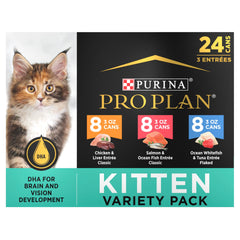 Purina Pro Plan Développement Chaton Favoris – conserve poulet pâté pour le développement cérébral et visuel.