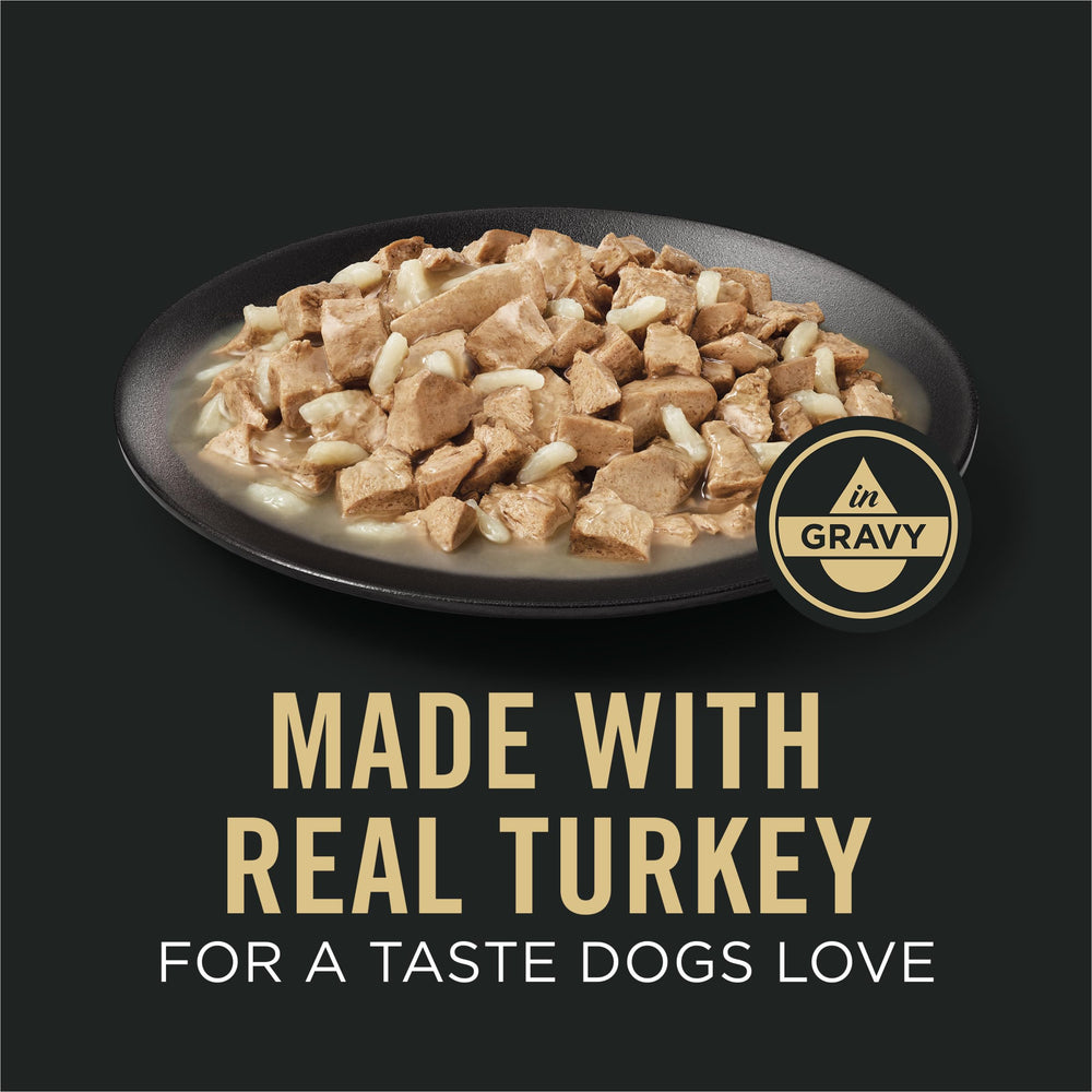 Purina Pro Plan dinde et avoine, texture humide, sauce savoureuse pour chien sensible