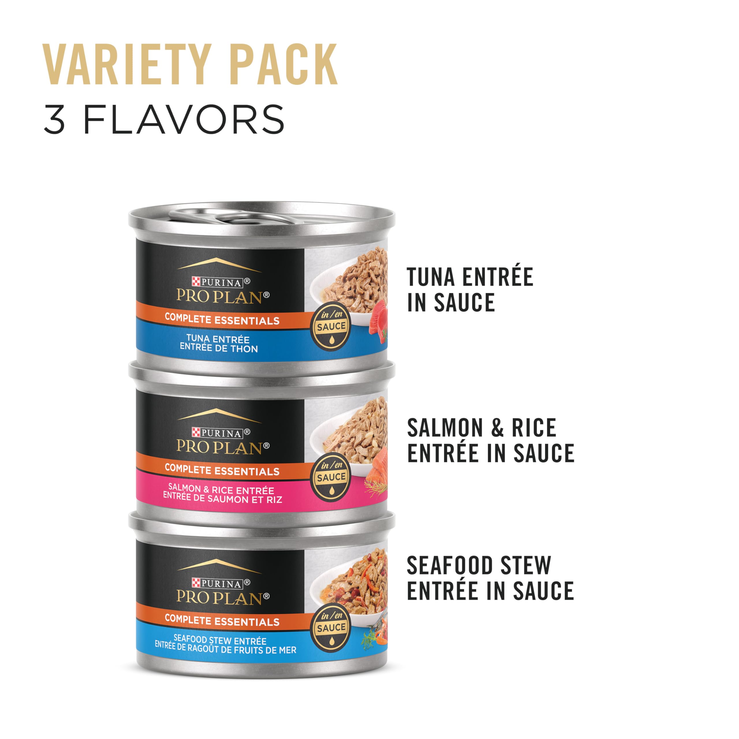 Chat dégustant une sauce nappée Purina Pro Plan Essentiels, texture humide.