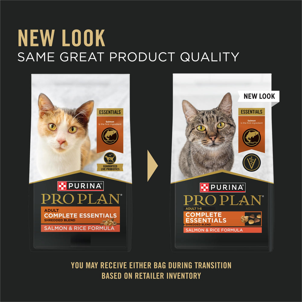 Purina Pro Plan Essentiels Complets – premier ingrédient saumon, source protéique de qualité.