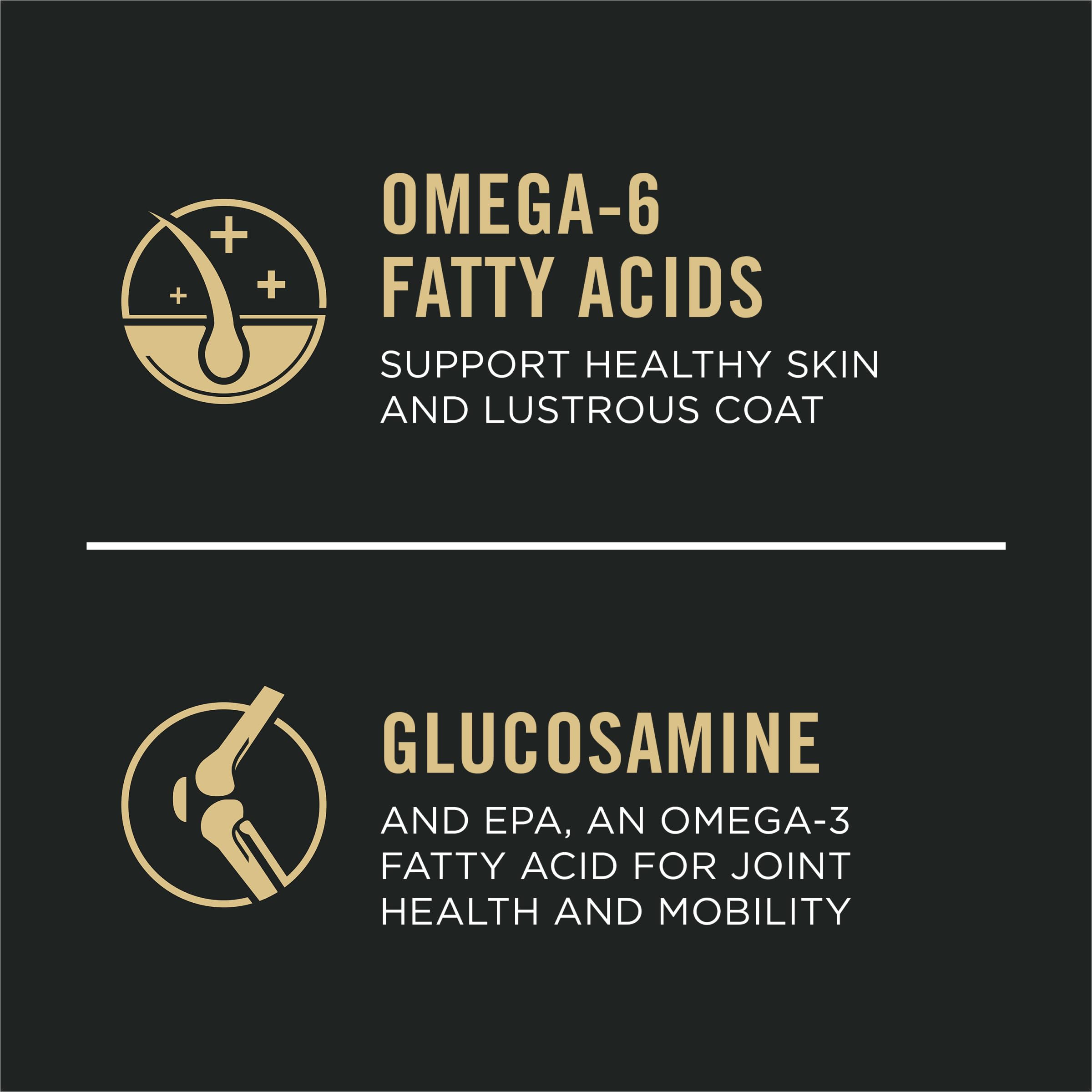 Purina Pro Plan glucosamine-epa: soutien possible des articulations et mobilité.