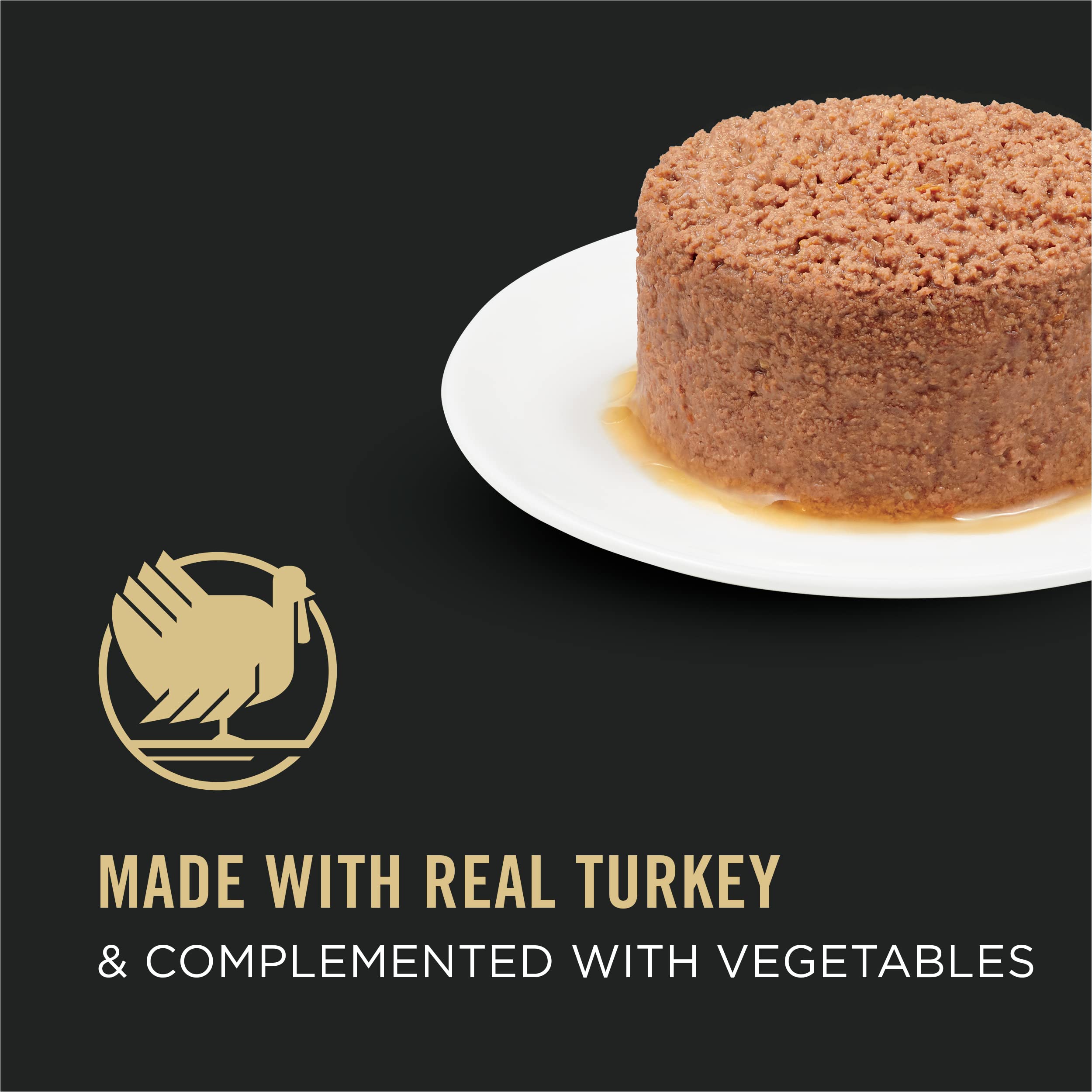 Purina Pro Plan Dinde et Légumes, ouverture pull-top pour service rapide.