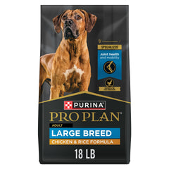 Purina Pro Plan Grande Race sac croquettes poulet et riz, soutien nutritionnel quotidien.