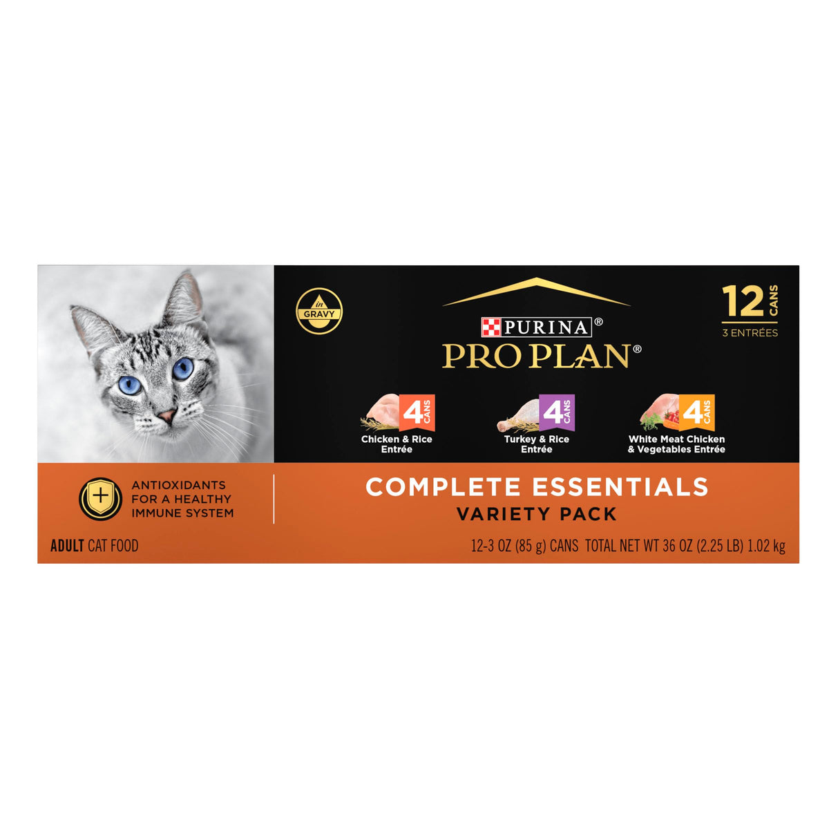 Purina Pro Plan Gravy, boîte chat poulet, texture tendre et sauce savoureuse