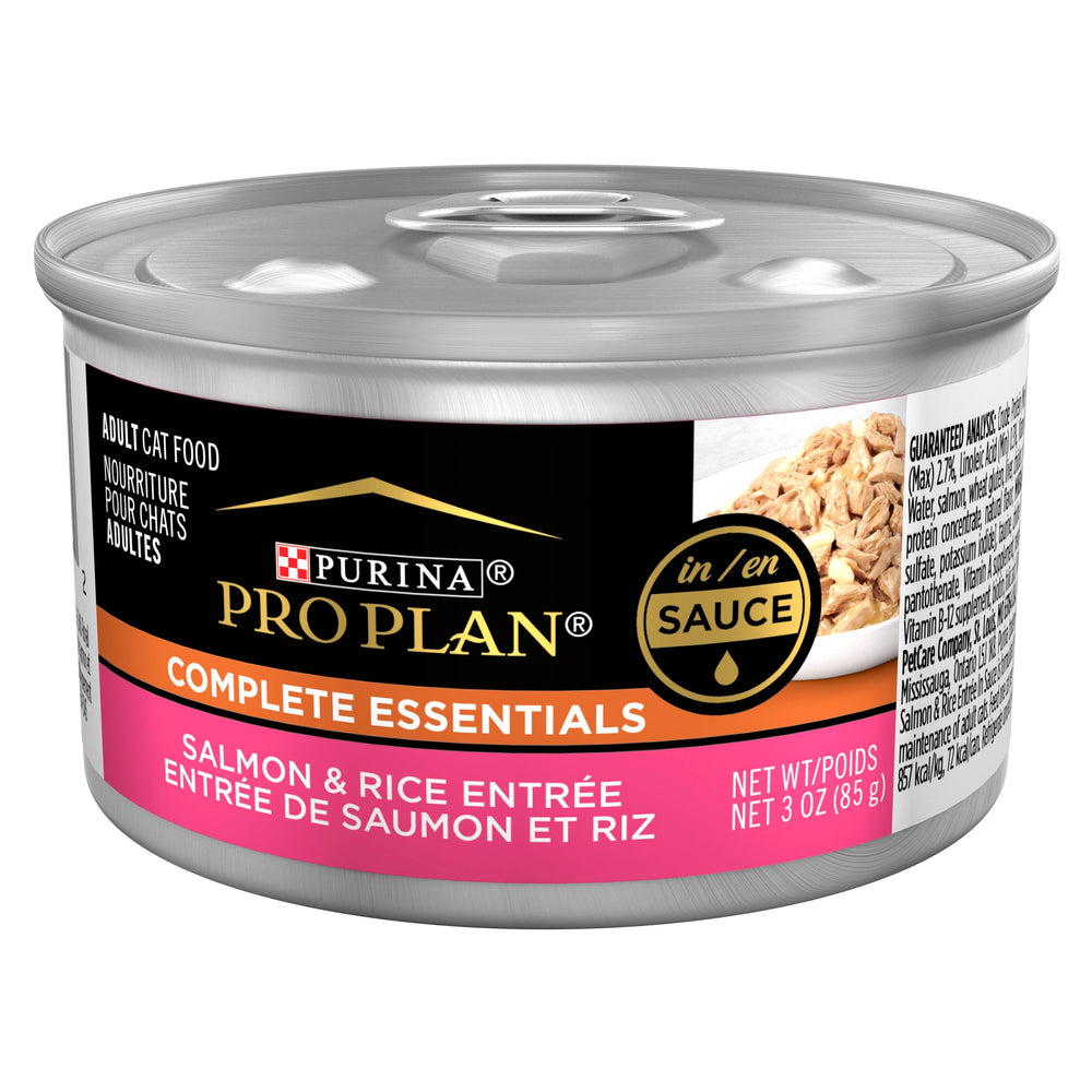 Purina Pro Plan Gravy Pâté Saumon et Riz, texture sauce, pour chat adulte et appétit préservé.