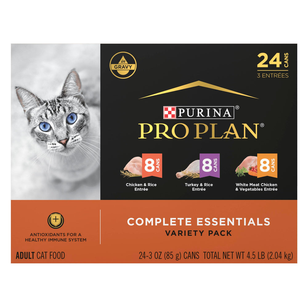 Purina Pro Plan Gravy poulet 85 g, boîte, goût savoureux et protéines élevées.