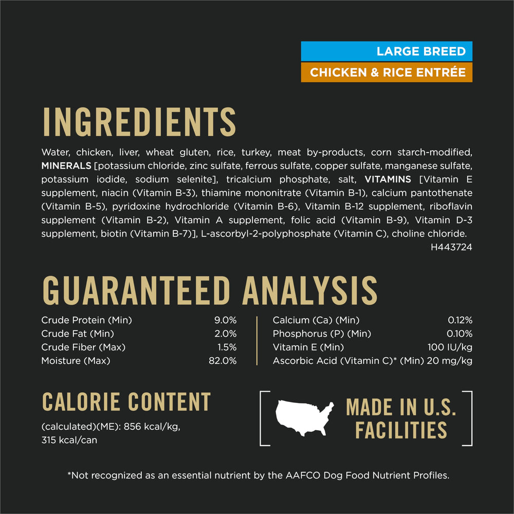Purina Pro Plan Gravy boîtes pratiques, alimentation régulière pour grands chiens.