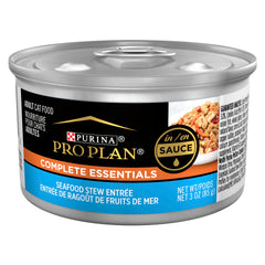 Purina Pro Plan Gravy Seafood Stew, bocal 3oz poisson, appétit soutenu pour chats adultes.