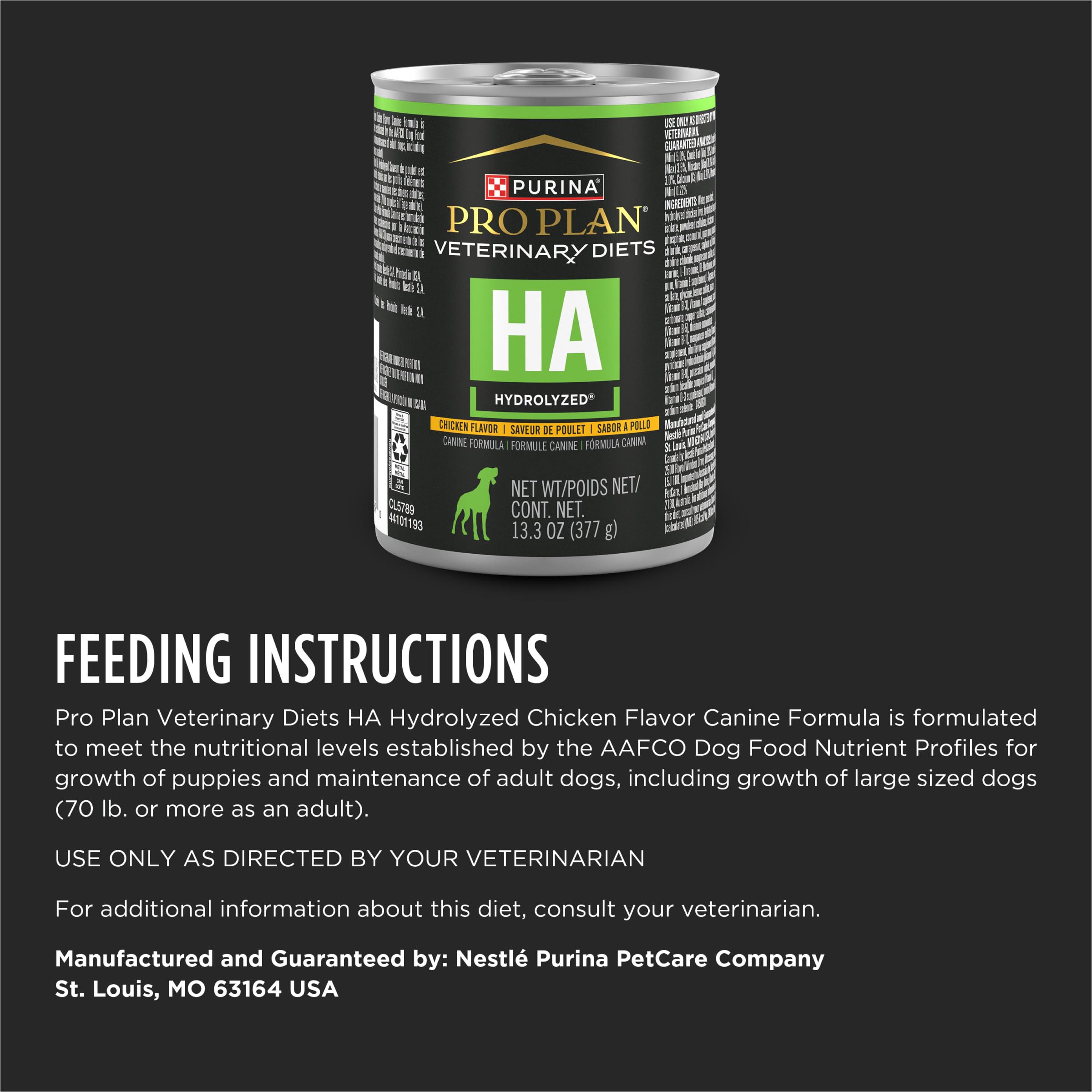 Purina Pro Plan HA portion quotidienne pratique.
