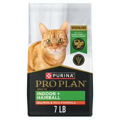 Purina Pro Plan Hairball Management – sachet chat intérieur saumon et riz, nutrition adaptée.