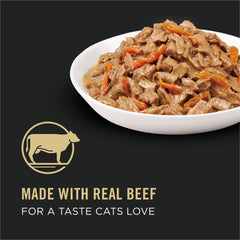 Purina Pro Plan Haute Protéine chat morceaux boeuf et carottes pour repas savoureux