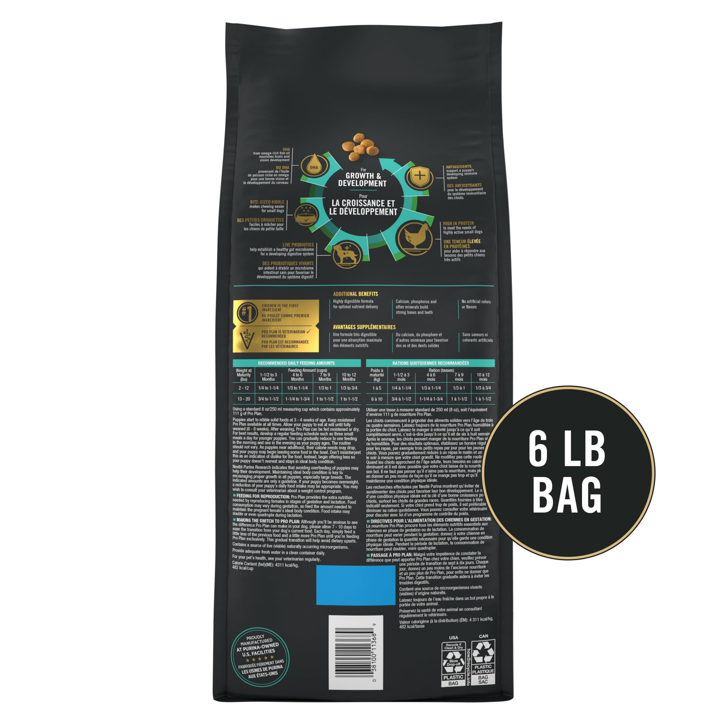 Purina Pro Plan HP DHA, développement cerveau et vision.