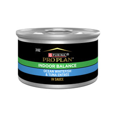 Purina Pro Plan Indoor Balance poisson blanc océan et thon en sauce, emballage séduisant